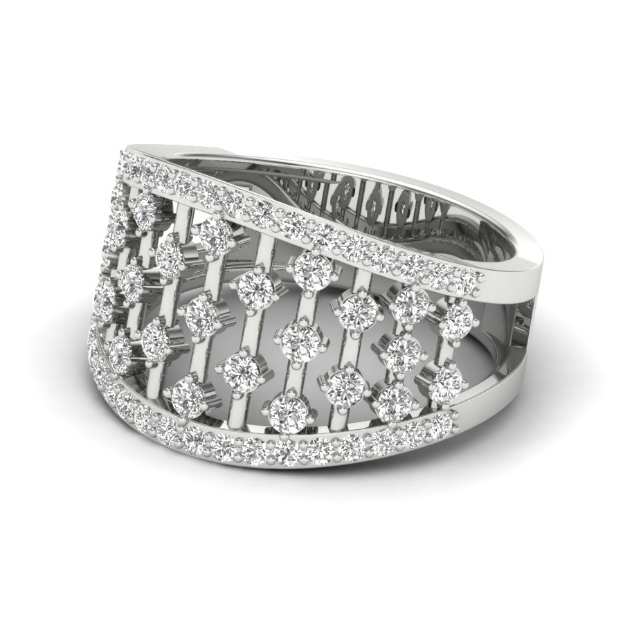 0.89 TW Unique Design Diamond Band Round Cut Lab Grown Diamond Band Engagement Band Prong Setting Wedding Band PR572