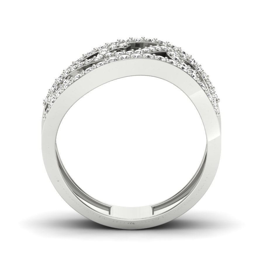 0.45 TW Unique Design Diamond Band Round Cut Lab Grown Diamond Band Engagement Band Prong Setting Wedding Band Bridal Band PR573