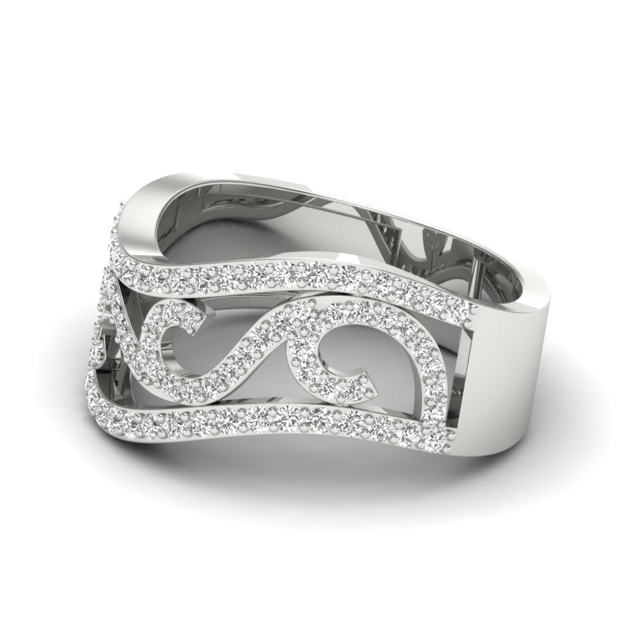 0.45 TW Unique Design Diamond Band Round Cut Lab Grown Diamond Band Engagement Band Prong Setting Wedding Band Bridal Band PR573