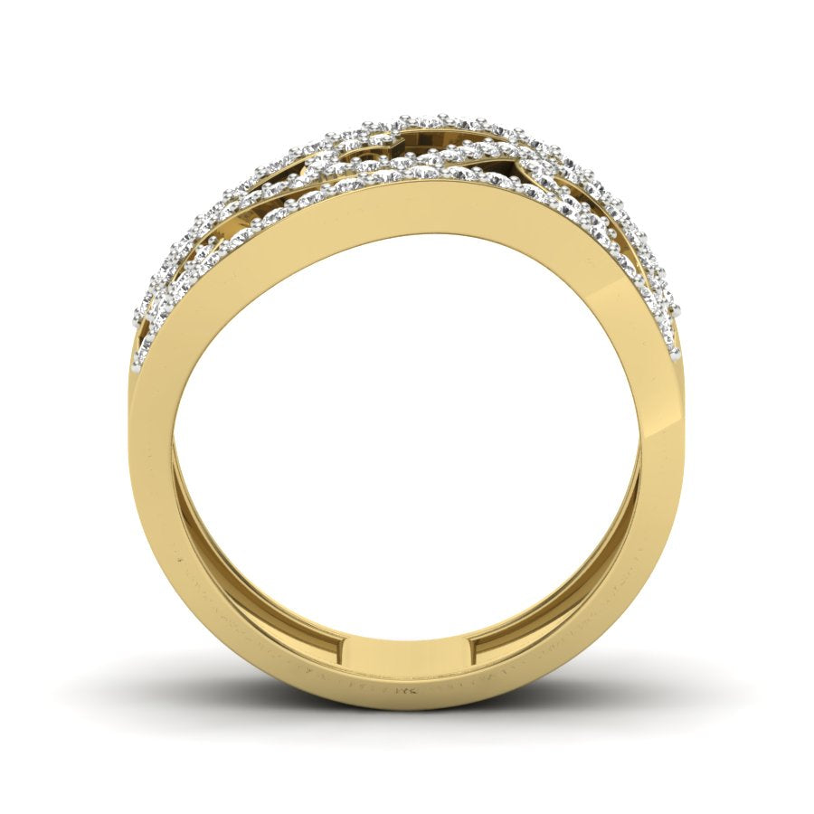 0.45 TW Unique Design Diamond Band Round Cut Lab Grown Diamond Band Engagement Band Prong Setting Wedding Band Bridal Band PR573