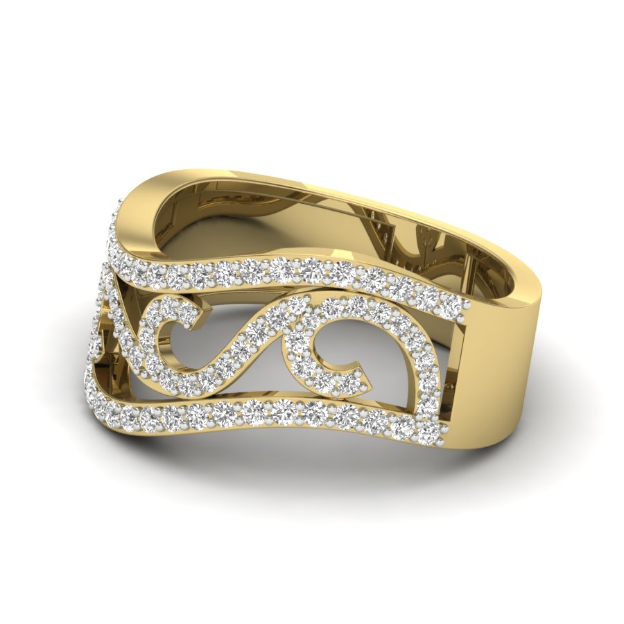 0.45 TW Unique Design Diamond Band Round Cut Lab Grown Diamond Band Engagement Band Prong Setting Wedding Band Bridal Band PR573