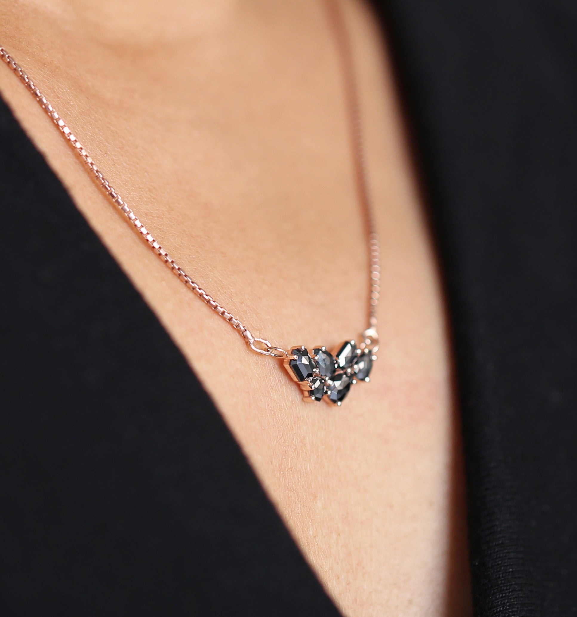 Mix Shape Black Diamond Pendant, Unique Diamond Pendant, Black Diamond Pendant, Dangling Diamond Pendant, Mix Shape Diamond Pendant KDL2701