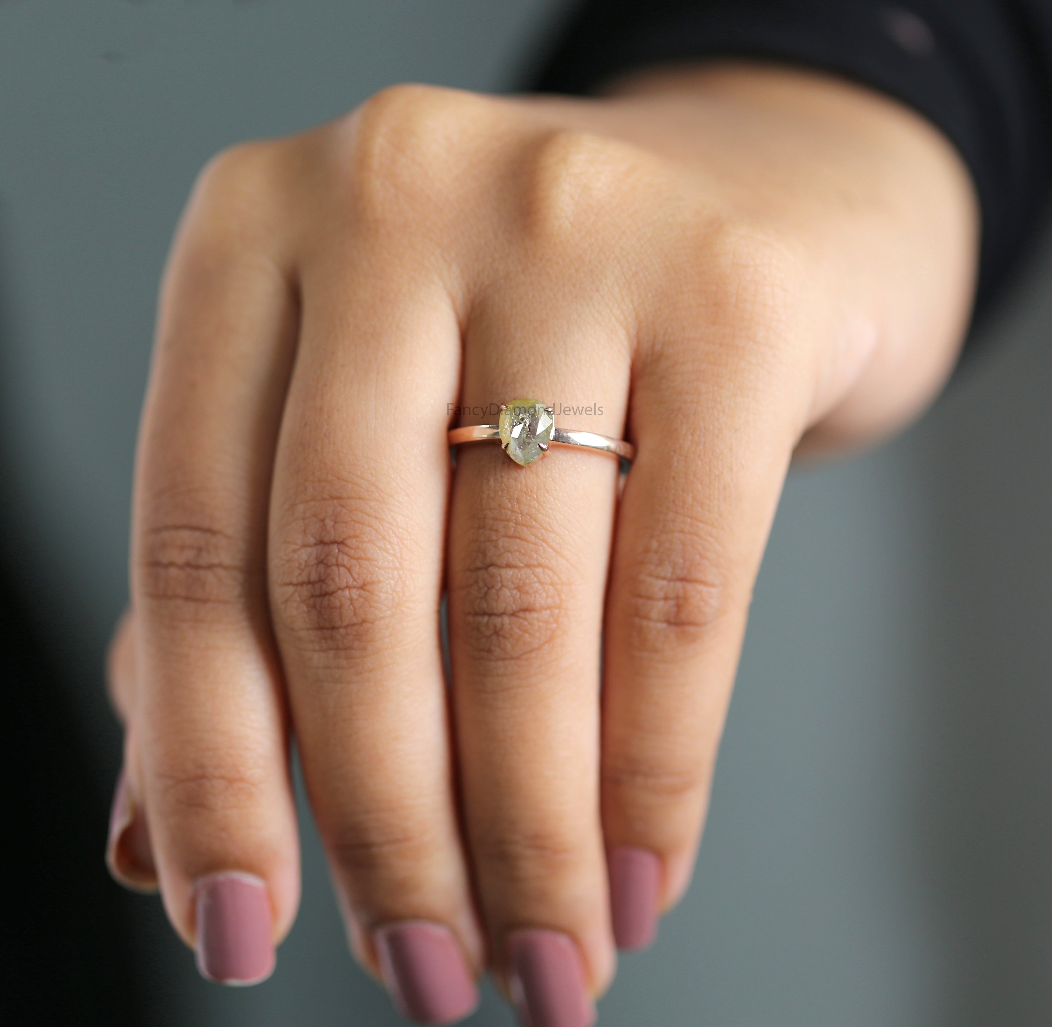 Pear Diamond Ring, Pear Engagement Ring, Yellow Color Pear Diamond Ring, Pear Shape Diamond Ring, Pear Cut Ring, Solitaire Ring, KD1126