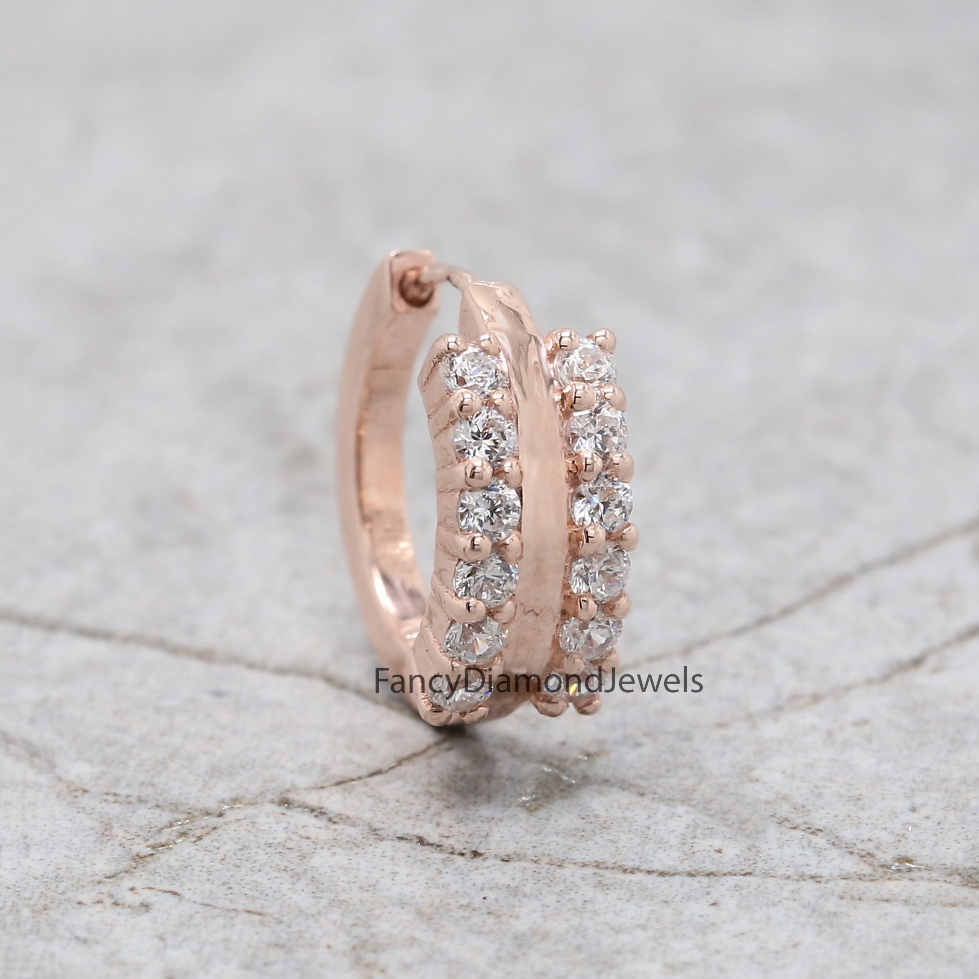 Natural White Round Diamond Nose Rings Engagement Wedding Gift Nose Ring 14K Solid Rose White Yellow Gold Nose Ring 0.30 CT KD968