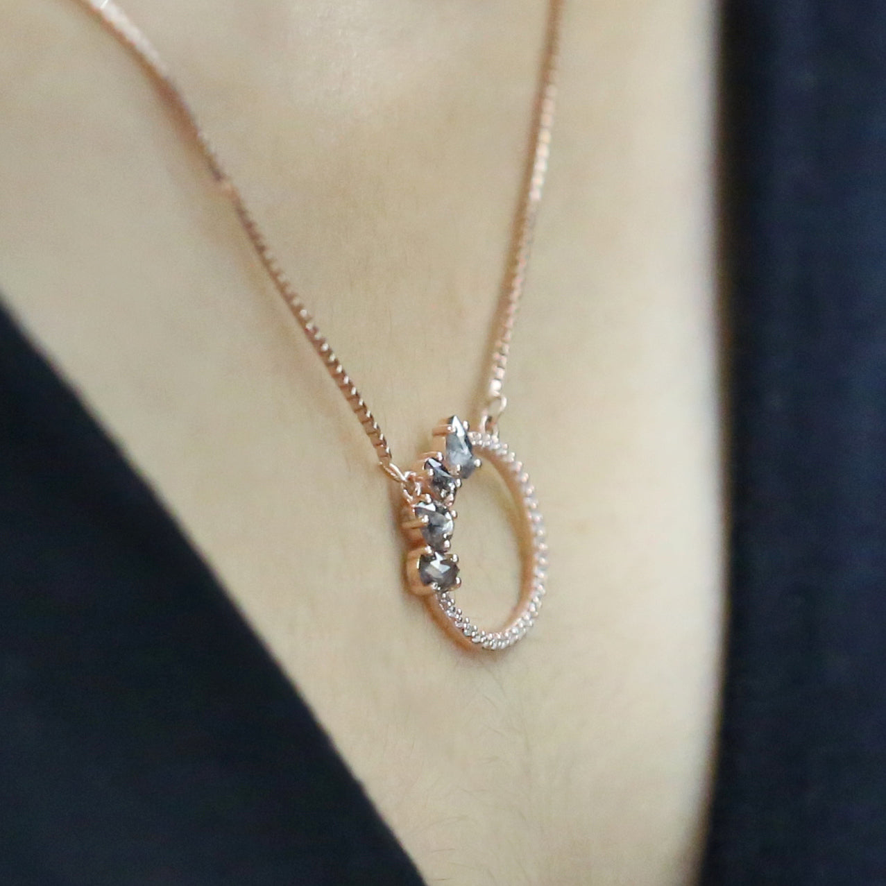 Mix Shape Salt And Pepper Diamond Pendant, Unique Diamond Pendant, Salt And Pepper Diamond Pendant, No Chain Including Only Pendant KDL1973