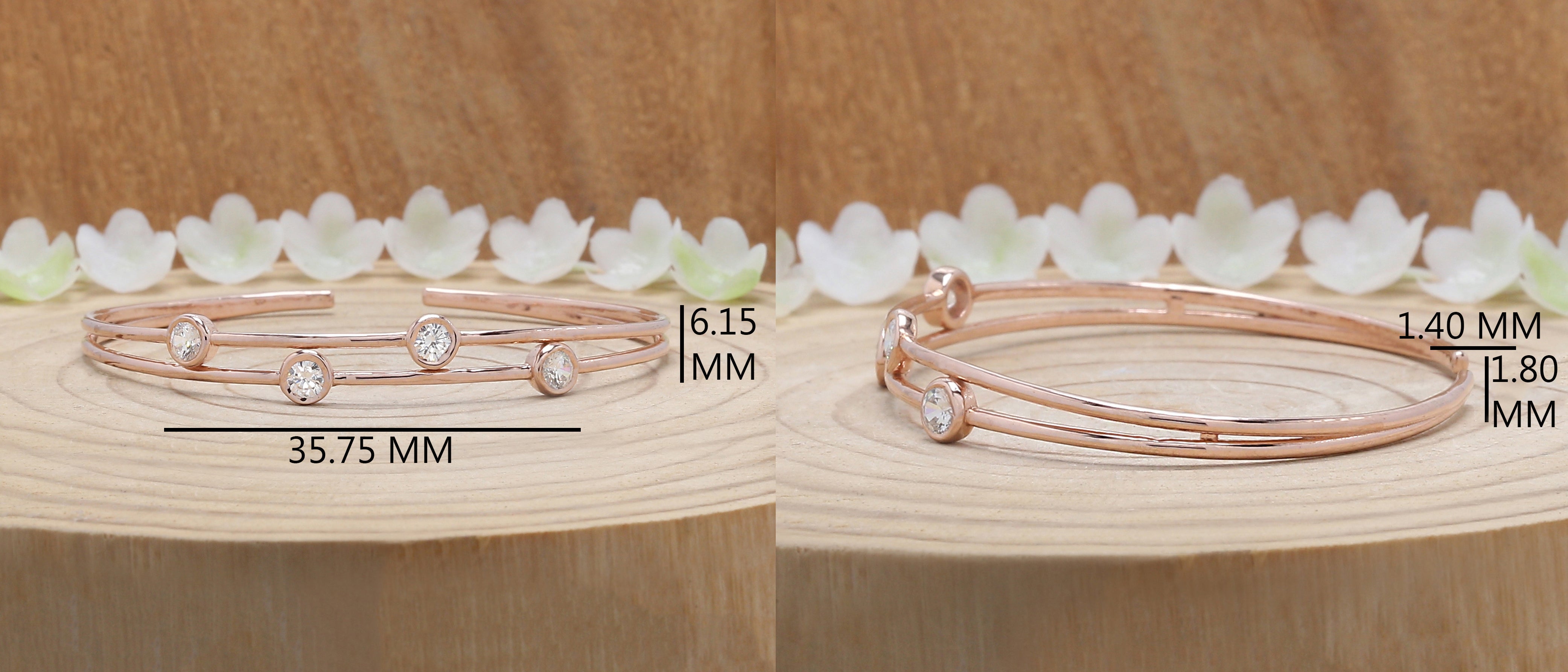 White Color Round Brilliant Cut Diamond Bracelet 14K Solid Rose White Yellow Gold Bracelet Engagement Wedding Gift Bracelet 0.68 CT KD948