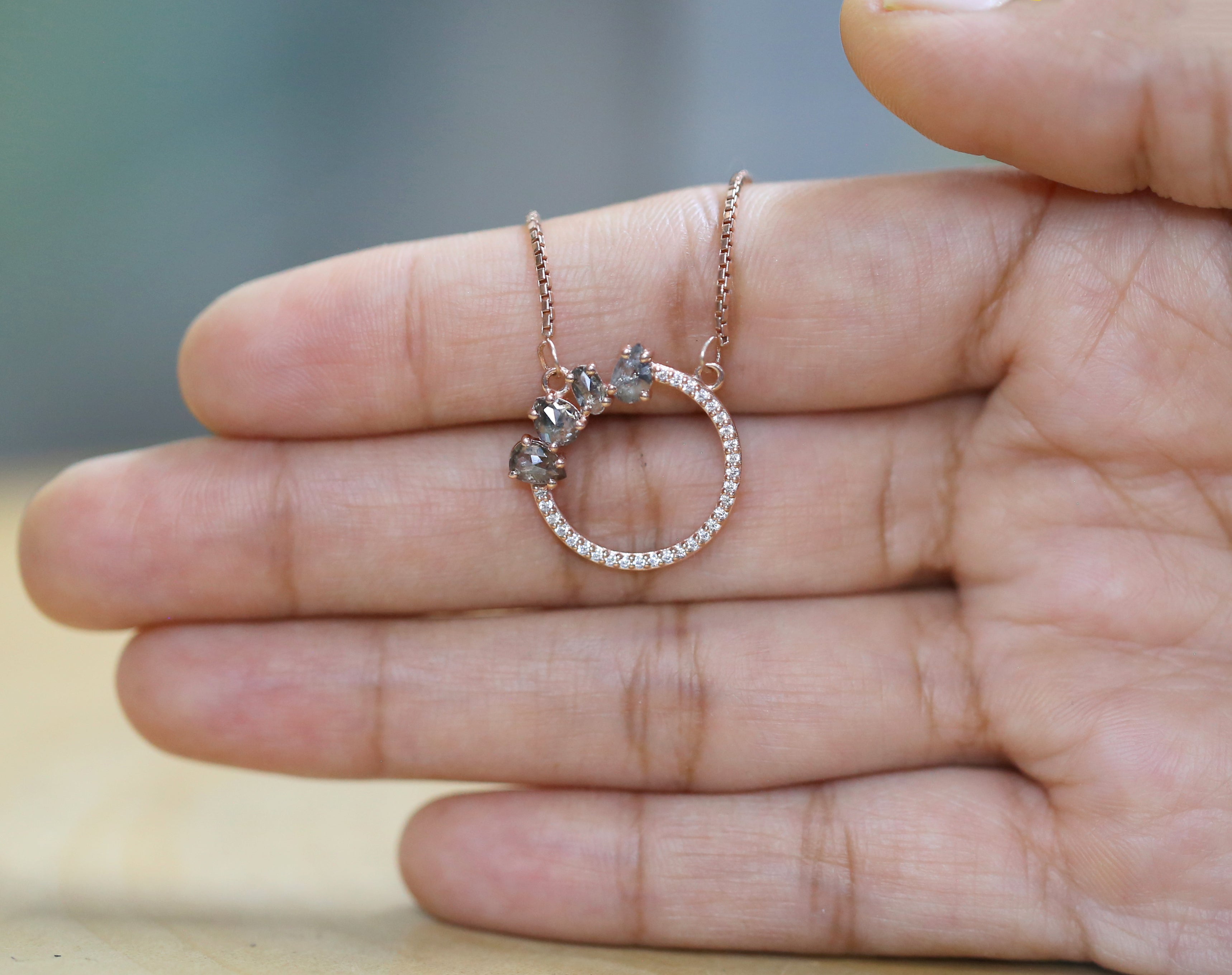 Mix Shape Salt And Pepper Diamond Pendant, Unique Diamond Pendant, Salt And Pepper Diamond Pendant, No Chain Including Only Pendant KDL1973