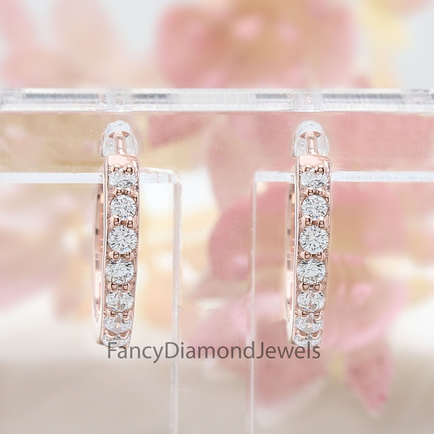 Round White Color Diamond Earring Engagement Wedding Gift Earring 14K Solid Rose White Yellow Gold Earring 0.25 CT KD985