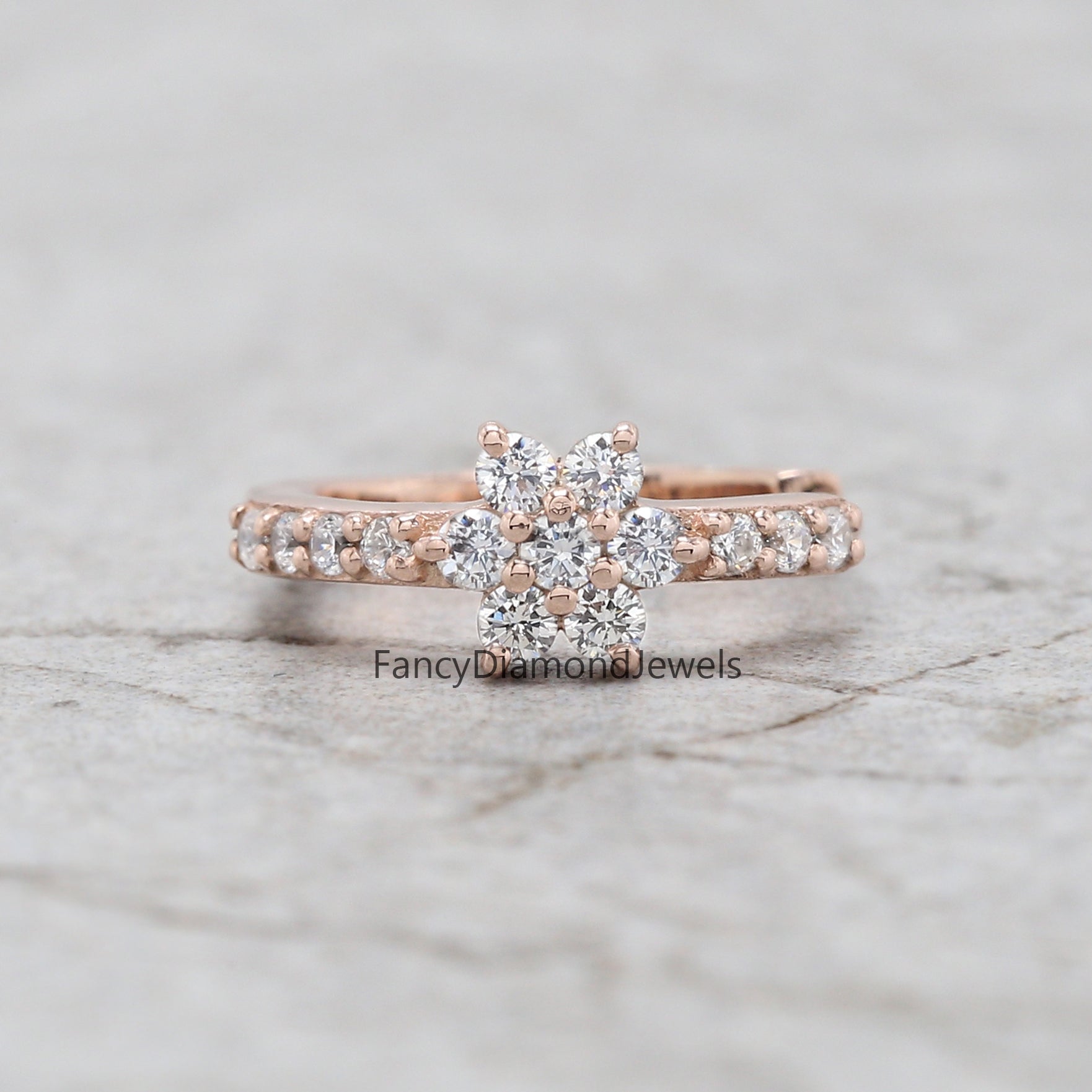 Natural White Round Diamond Nose Rings Engagement Wedding Gift Nose Ring 14K Solid Rose White Yellow Gold Nose Ring 0.16 CT KD951