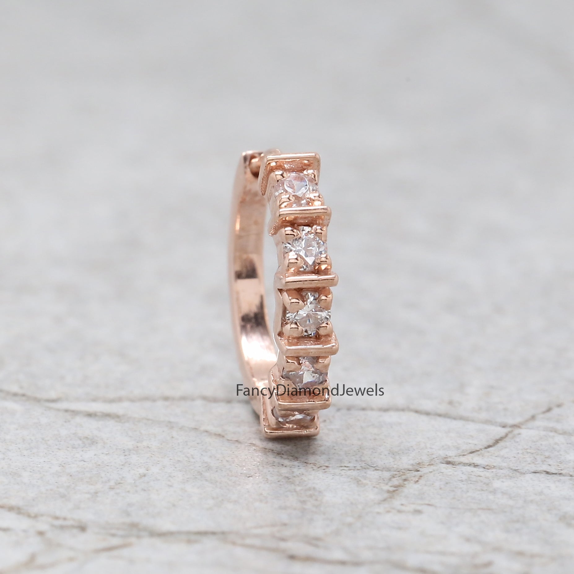 Natural White Round Diamond Nose Rings Engagement Wedding Gift Nose Ring 14K Solid Rose White Yellow Gold Nose Ring 0.16 CT KD964