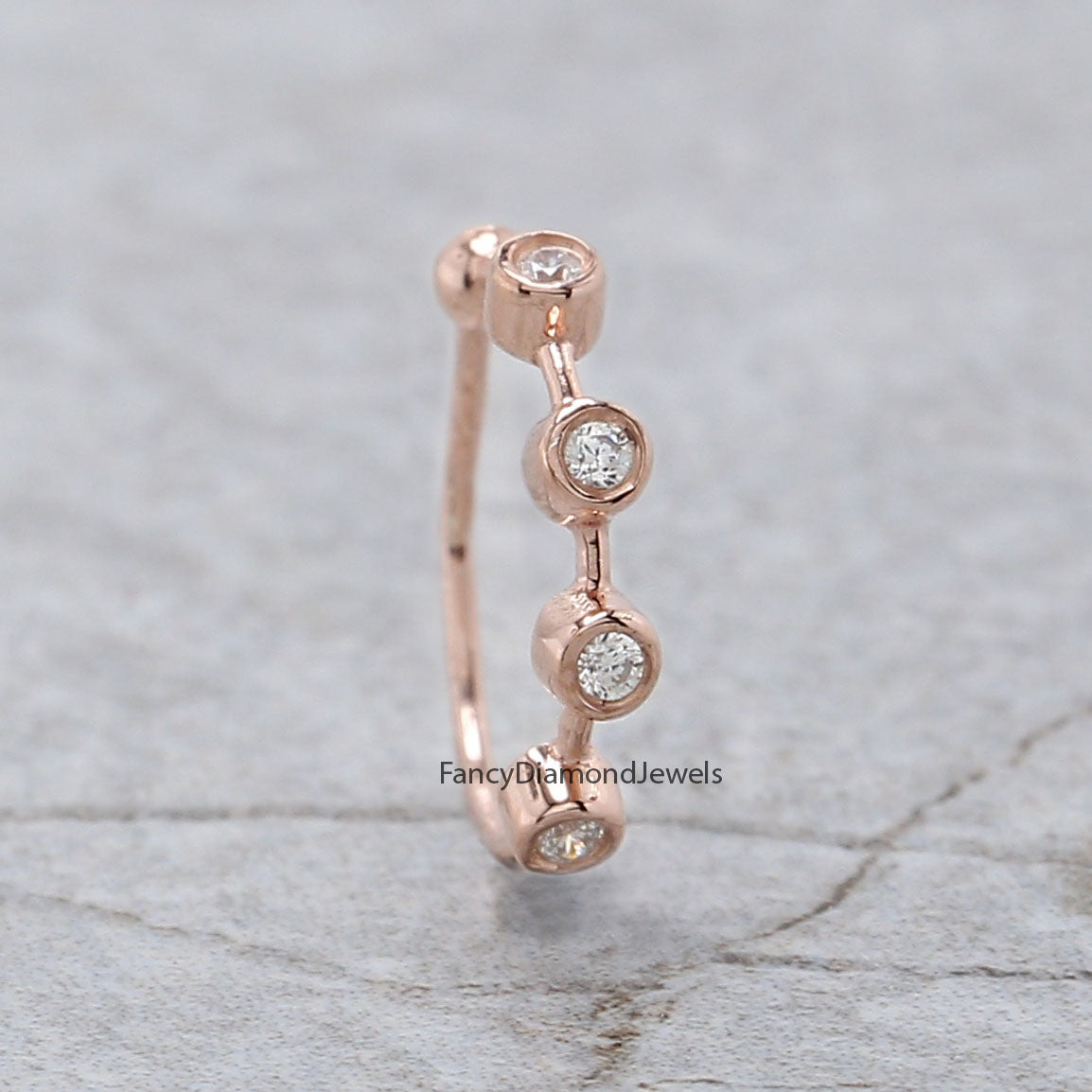 Natural White Round Diamond Nose Rings Engagement Wedding Gift Nose Ring 14K Solid Rose White Yellow Gold Nose Ring 0.03 CT KD980