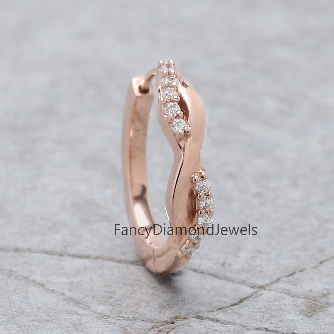 Natural Round White Diamond Nose Rings Engagement Wedding Gift Nose Ring 14K Solid Rose White Yellow Gold Nose Ring 0.05 CT KD983