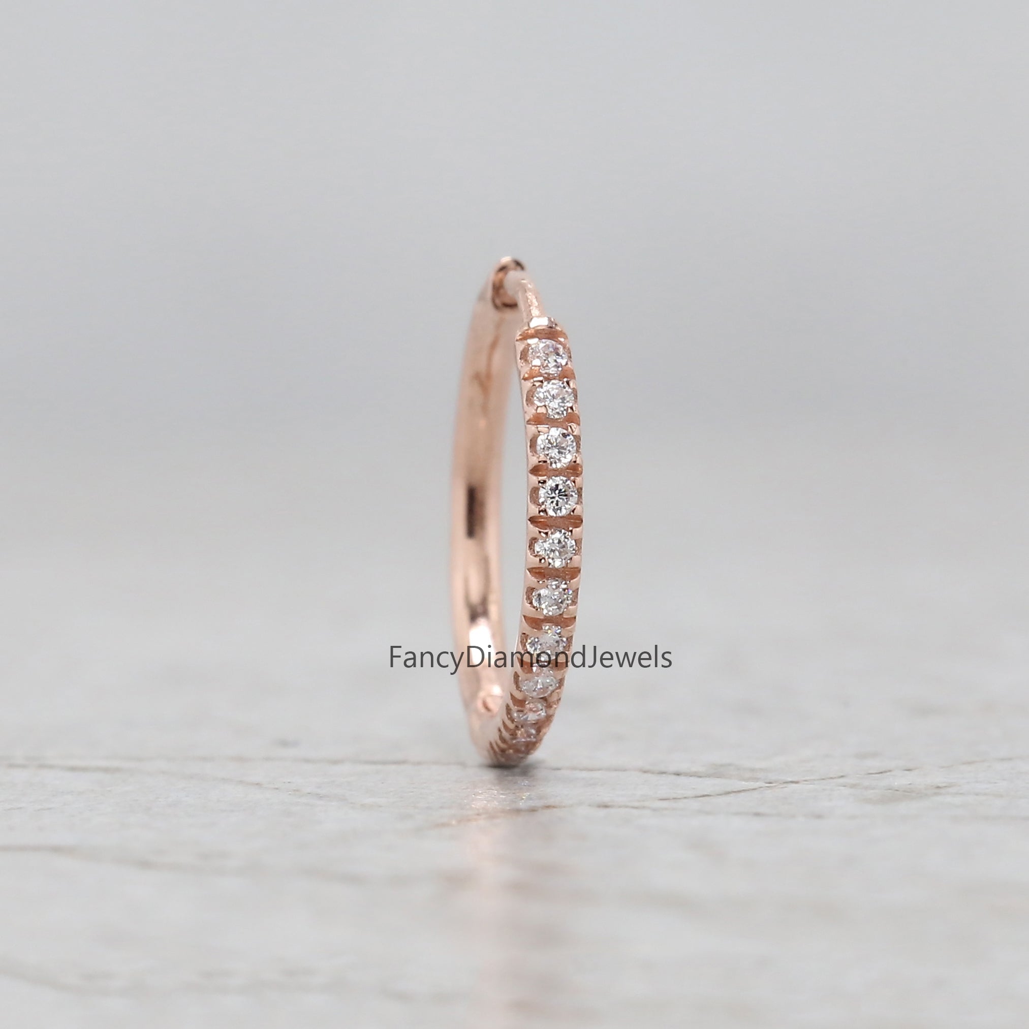 Natural White Round Diamond Nose Rings Engagement Wedding Gift Nose Ring 14K Solid Rose White Yellow Gold Nose Ring 0.08 CT KD971