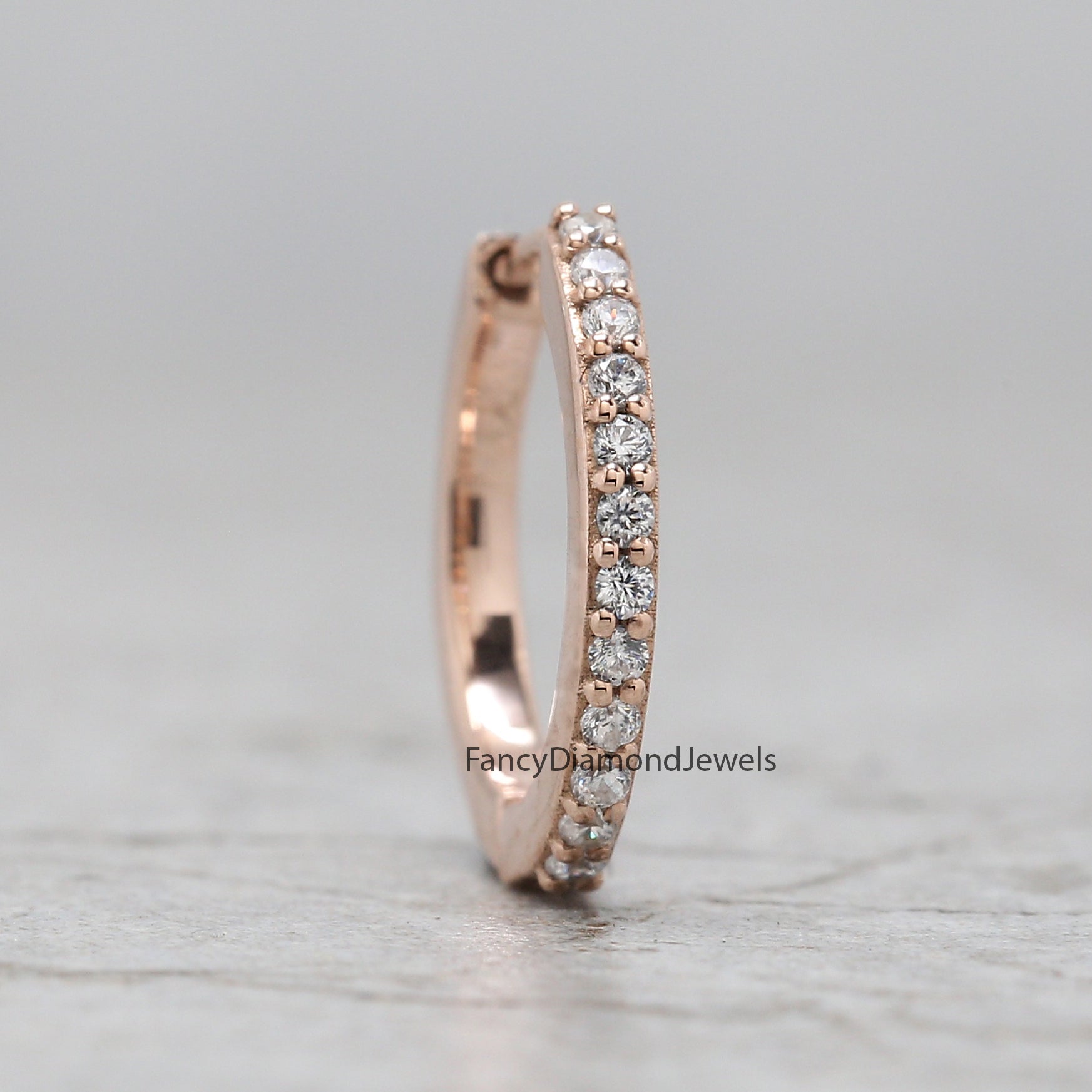 Natural White Round Diamond Nose Rings Engagement Wedding Gift Nose Ring 14K Solid Rose White Yellow Gold Nose Ring 0.08 CT KD956