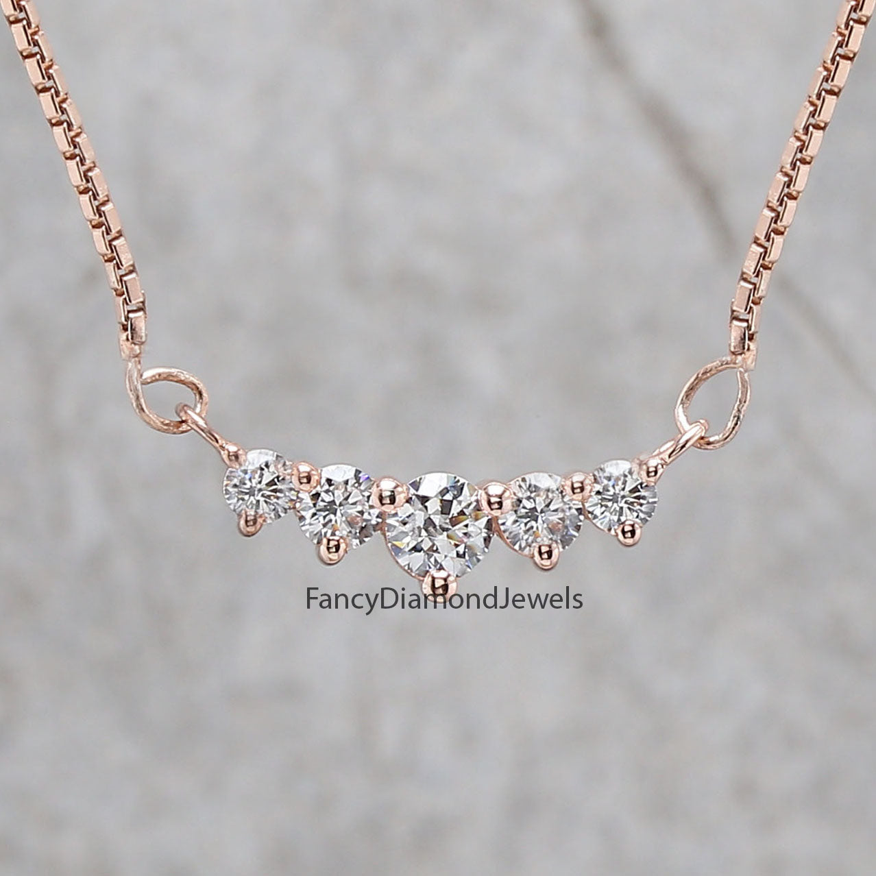 Round Brilliant Cut White Color Diamond Pendant Engagement Wedding Gift Pendant 14K Solid Rose White Yellow Gold Pendant 0.43 CT KD1003