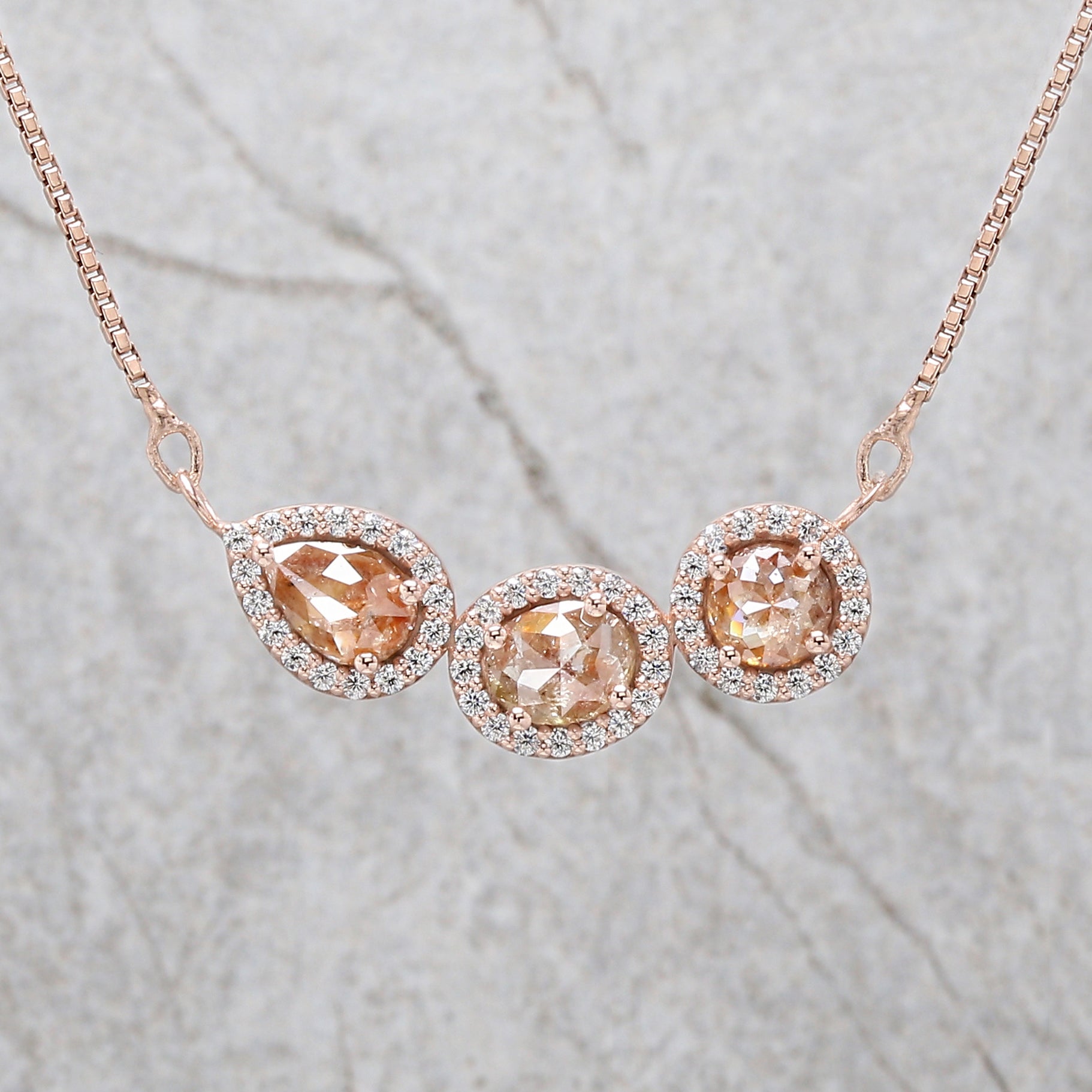 Mix Shape Brown Color Diamond Pendant Engagement Wedding Gift Pendant 14K Solid Rose White Yellow Gold Pendant 1.96 CT KDN1998