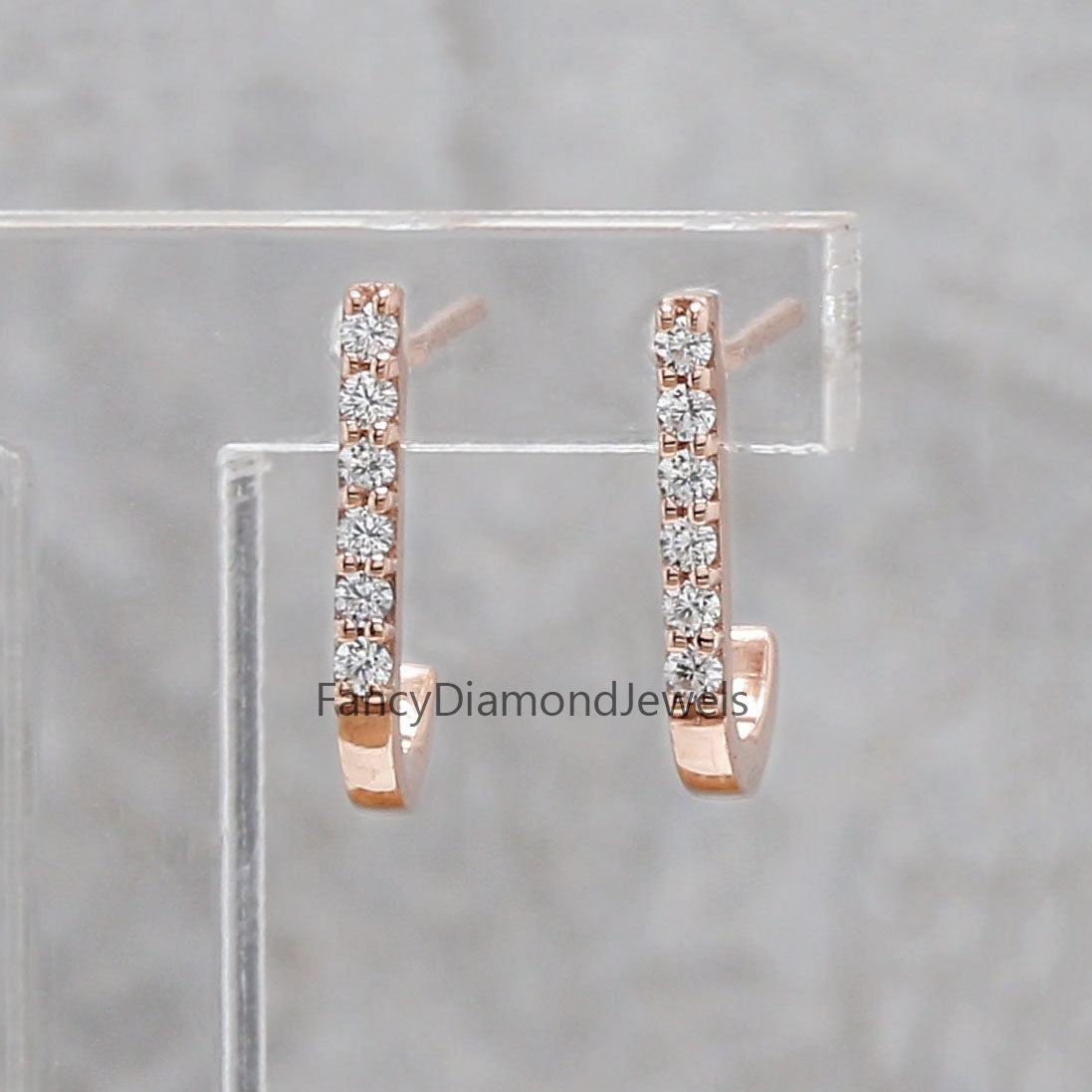 Round White Color Diamond Earring Engagement Wedding Gift Earring 14K Solid Rose White Yellow Gold Earring 0.08 CT KD1032