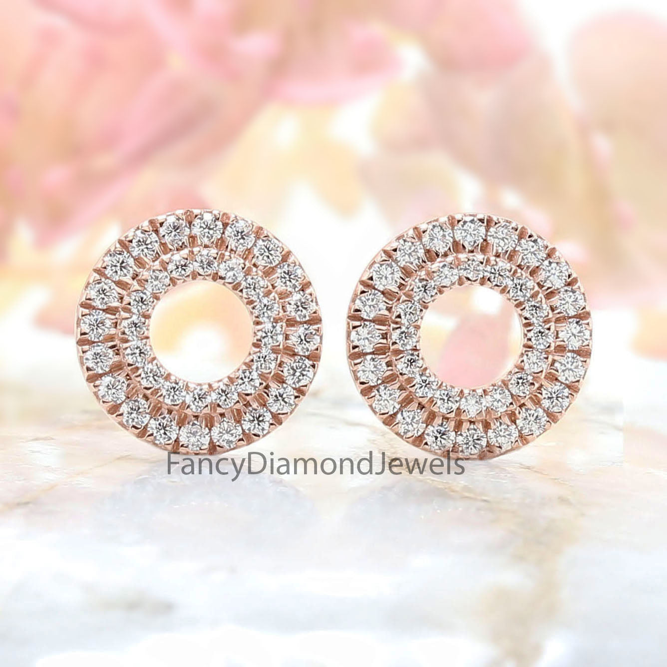 Round White Color Diamond Earring Engagement Wedding Gift Earring 14K Solid Rose White Yellow Gold Earring 0.57 CT KD975