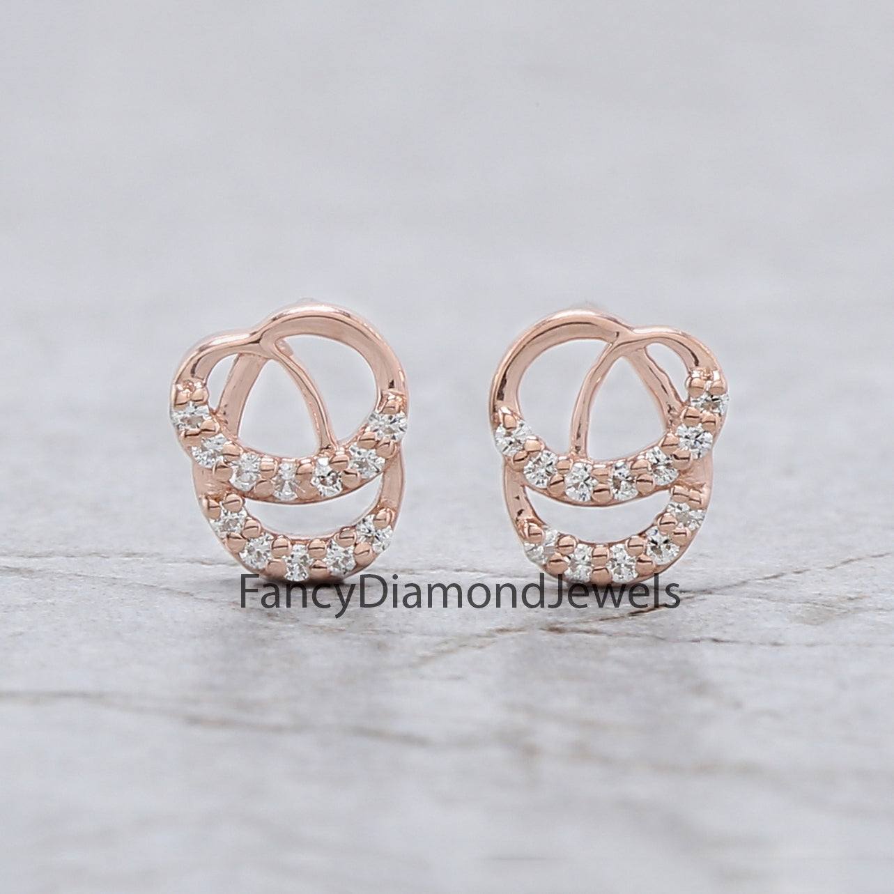 Round White Color Diamond Earring Engagement Wedding Gift Earring 14K Solid Rose White Yellow Gold Earring 0.12 CT KD991