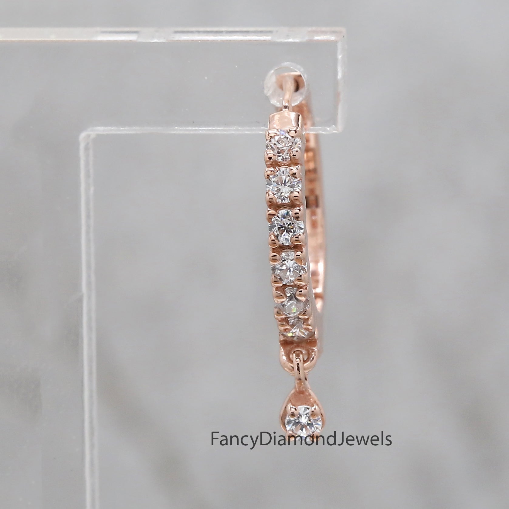 Natural White Round Diamond Nose Rings Engagement Wedding Gift Nose Ring 14K Solid Rose White Yellow Gold Nose Ring 0.17 CT KD969