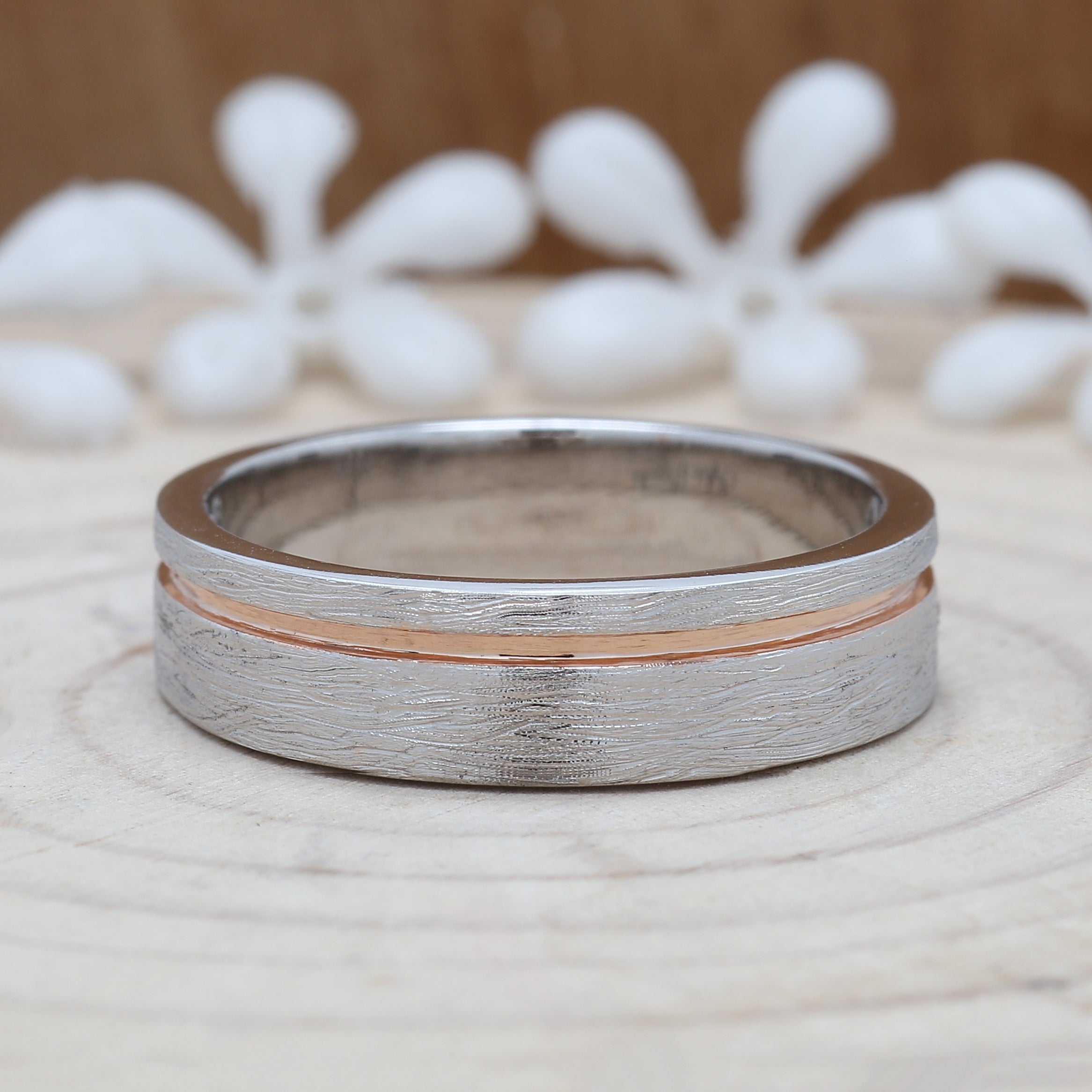 14K White Gold Band Ring Engagement Wedding Gift Band Ring KD878