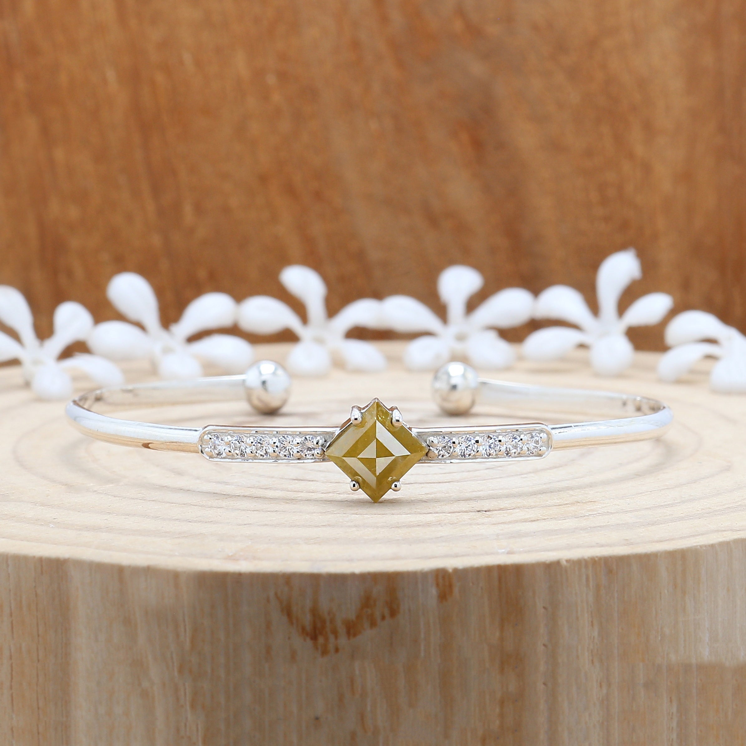 1.53 CT Bracelet, Cuff Bracelet, Kite Diamond Bracelet, Round Diamond Bracelet, Kite Bracelet, Anniversary Gift, Gift For Her, KDL9760