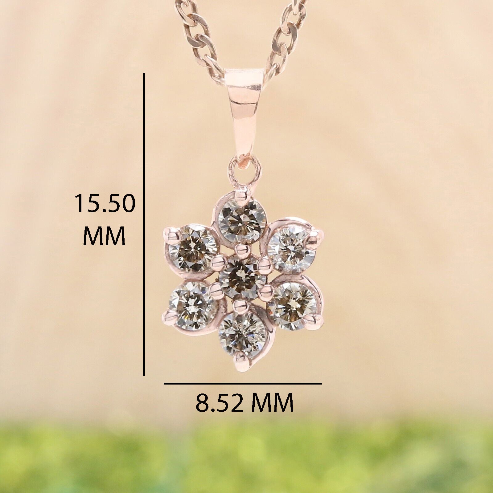 Round Brilliant Cut Brown Color Diamond Pendant Engagement Wedding Gift Pendant 14K Solid Rose White Yellow Gold Pendant 0.40 CT KDK1461