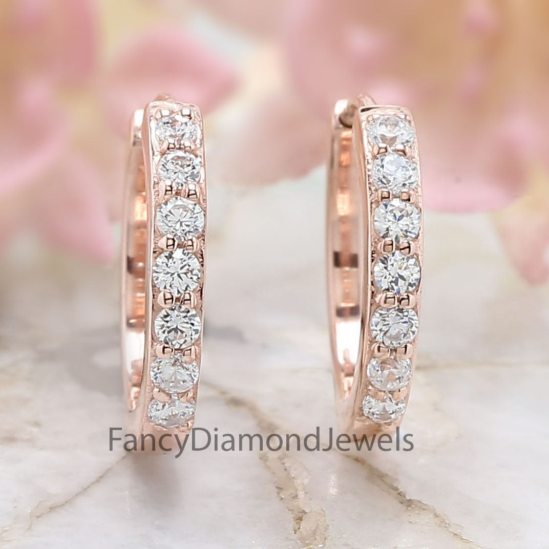 Round White Color Diamond Earring Engagement Wedding Gift Earring 14K Solid Rose White Yellow Gold Earring 0.25 CT KD985