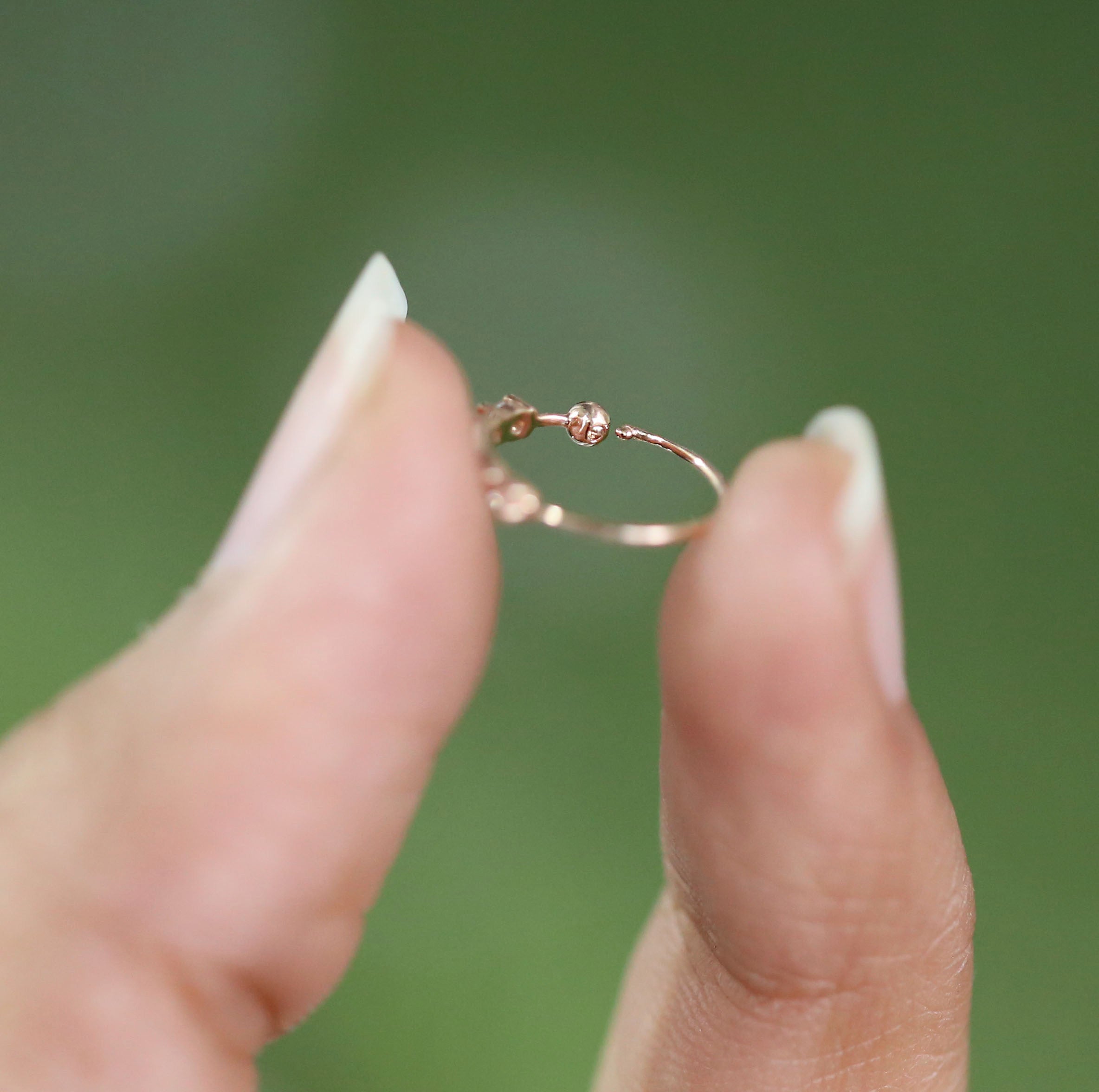 Natural White Round/Baguette Diamond Nose Rings Engagement Wedding Gift Nose Ring 14K Solid Rose White Yellow Gold Nose Ring 0.10 CT KD970
