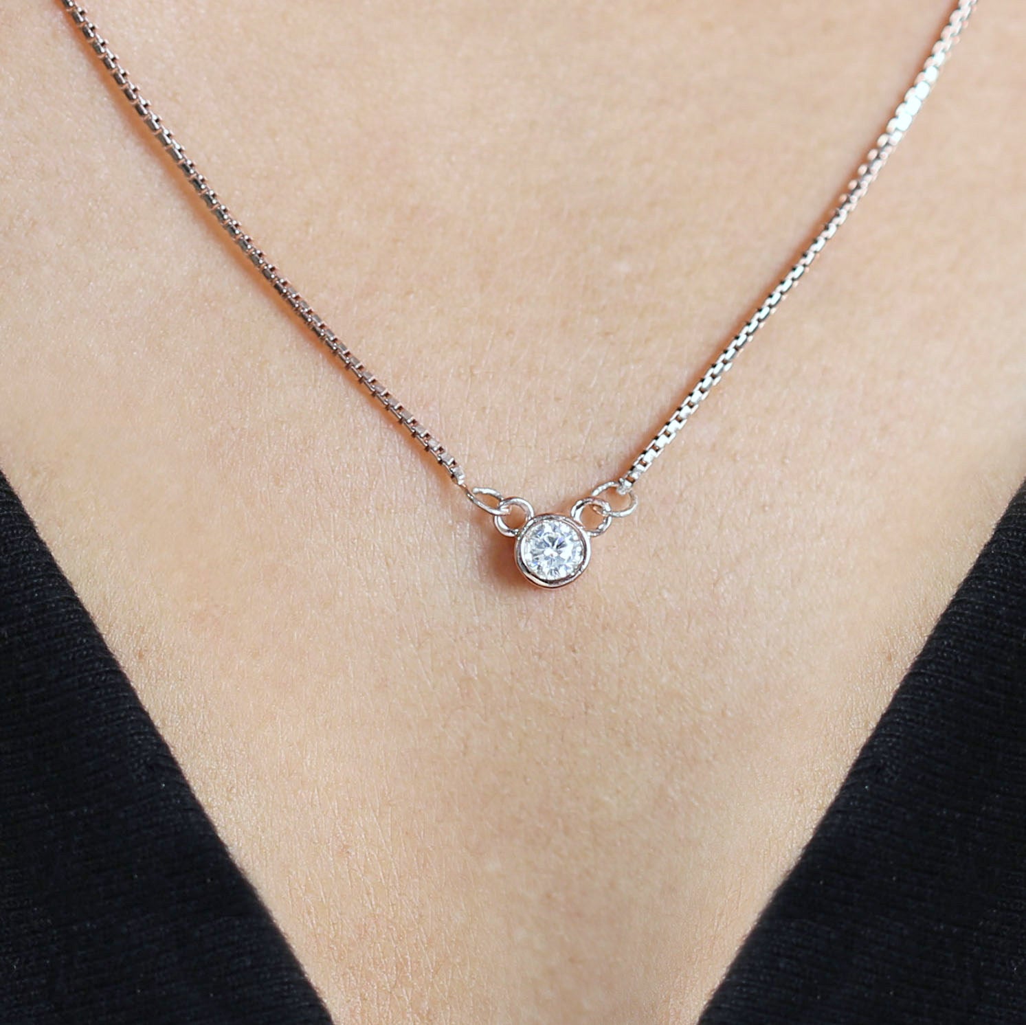 Round Brilliant Cut White Color Diamond Pendant Engagement Wedding Gift Pendant 14K Solid Rose White Yellow Gold Pendant 0.17 CT KD1002