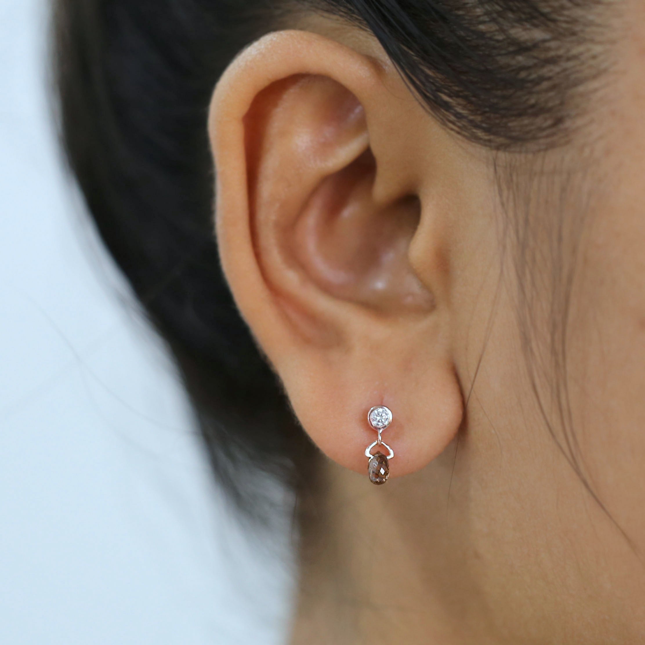 Drop Brown Color Diamond Earring Engagement Wedding Gift Earring 14K Solid Rose White Yellow Gold Earring 0.76 CT KDL9480