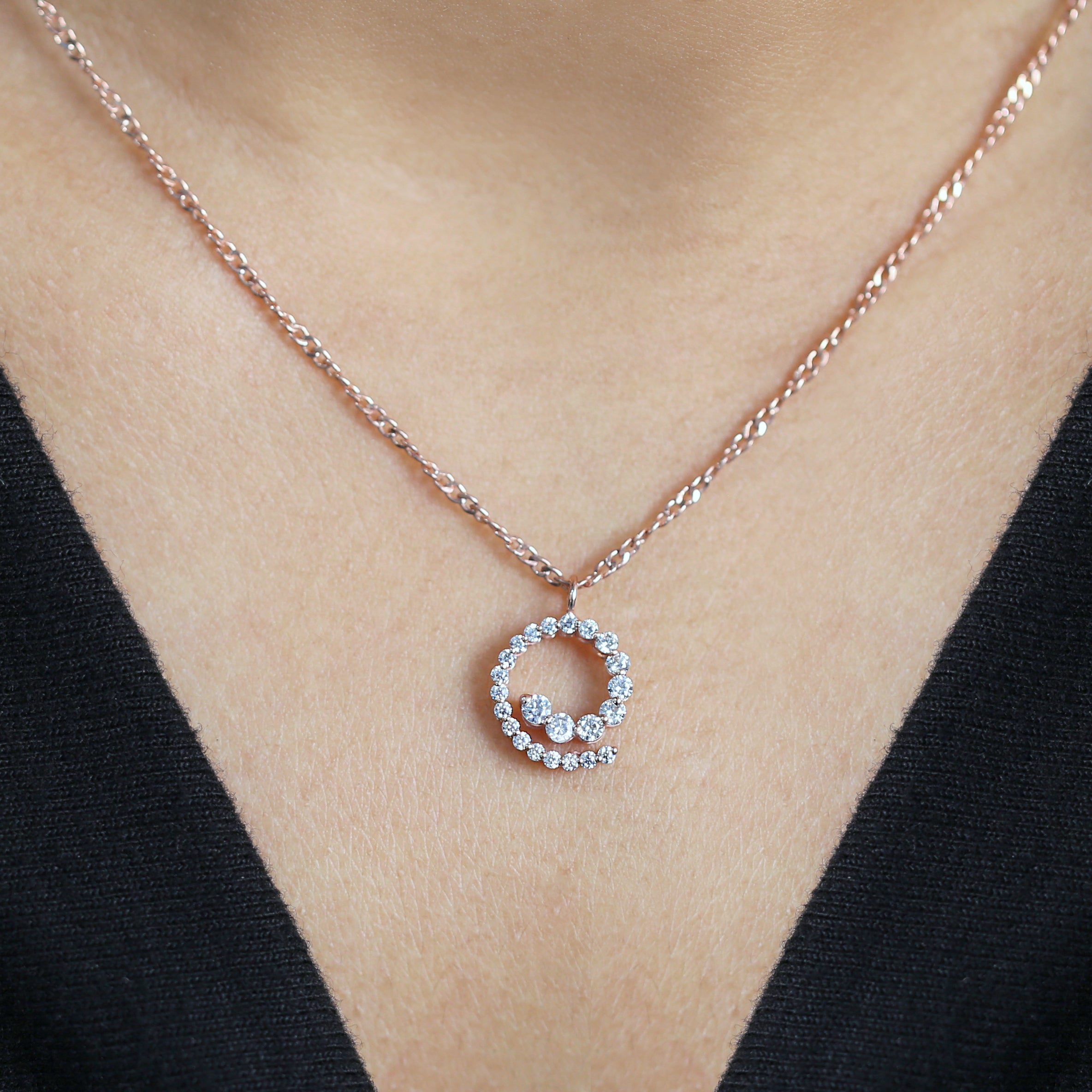 Round Brilliant Cut White Color Diamond Pendant Engagement Wedding Gift Pendant 14K Solid Rose White Yellow Gold Pendant 0.30 CT KD1005