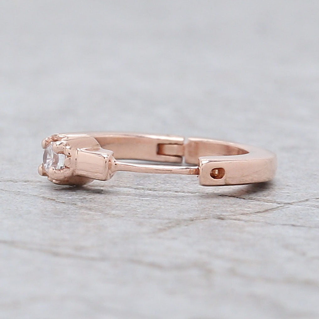 Natural White Round Diamond Nose Rings Engagement Wedding Gift Nose Ring 14K Solid Rose White Yellow Gold Nose Ring 0.03 CT KD1034