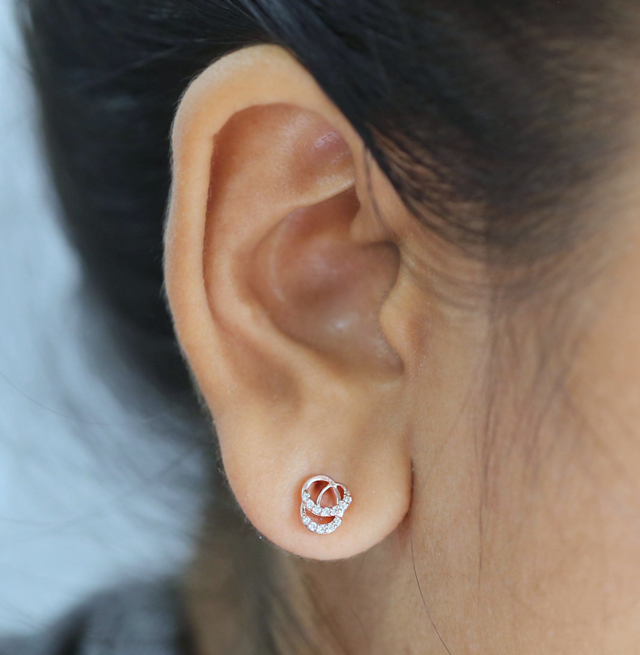 Round White Color Diamond Earring Engagement Wedding Gift Earring 14K Solid Rose White Yellow Gold Earring 0.12 CT KD991