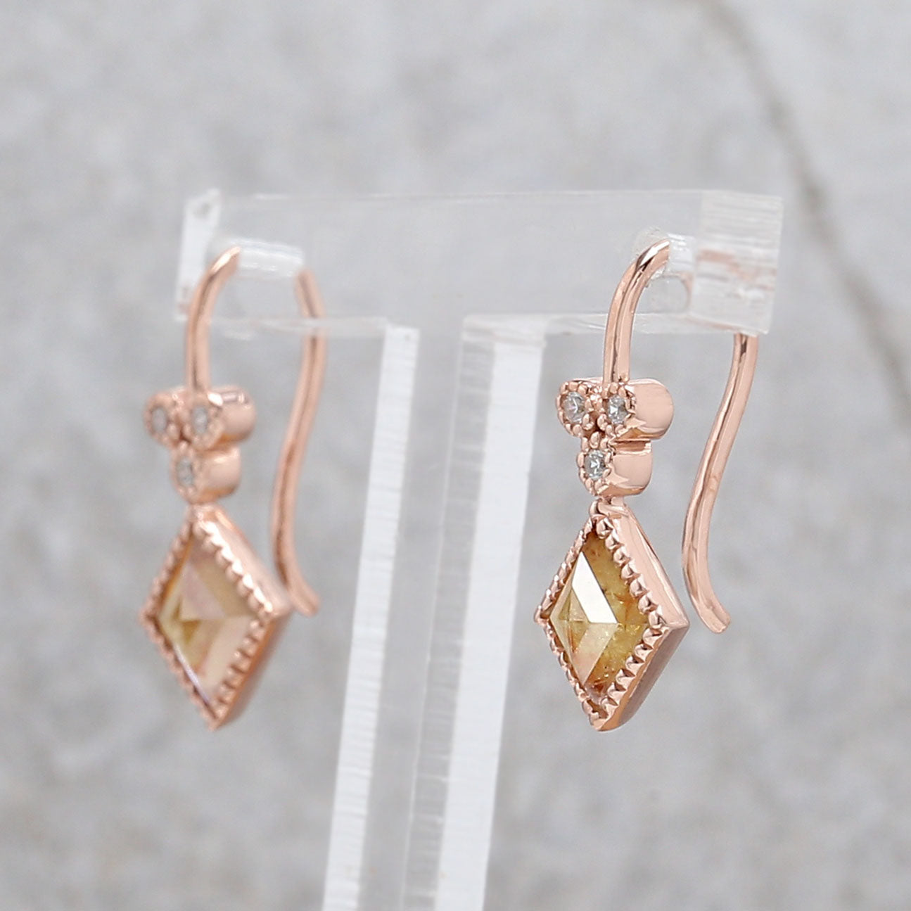 Kite Brown Color Diamond Earring Engagement Wedding Gift Earring 14K Solid Rose White Yellow Gold Earring 0.82 CT KDL2462