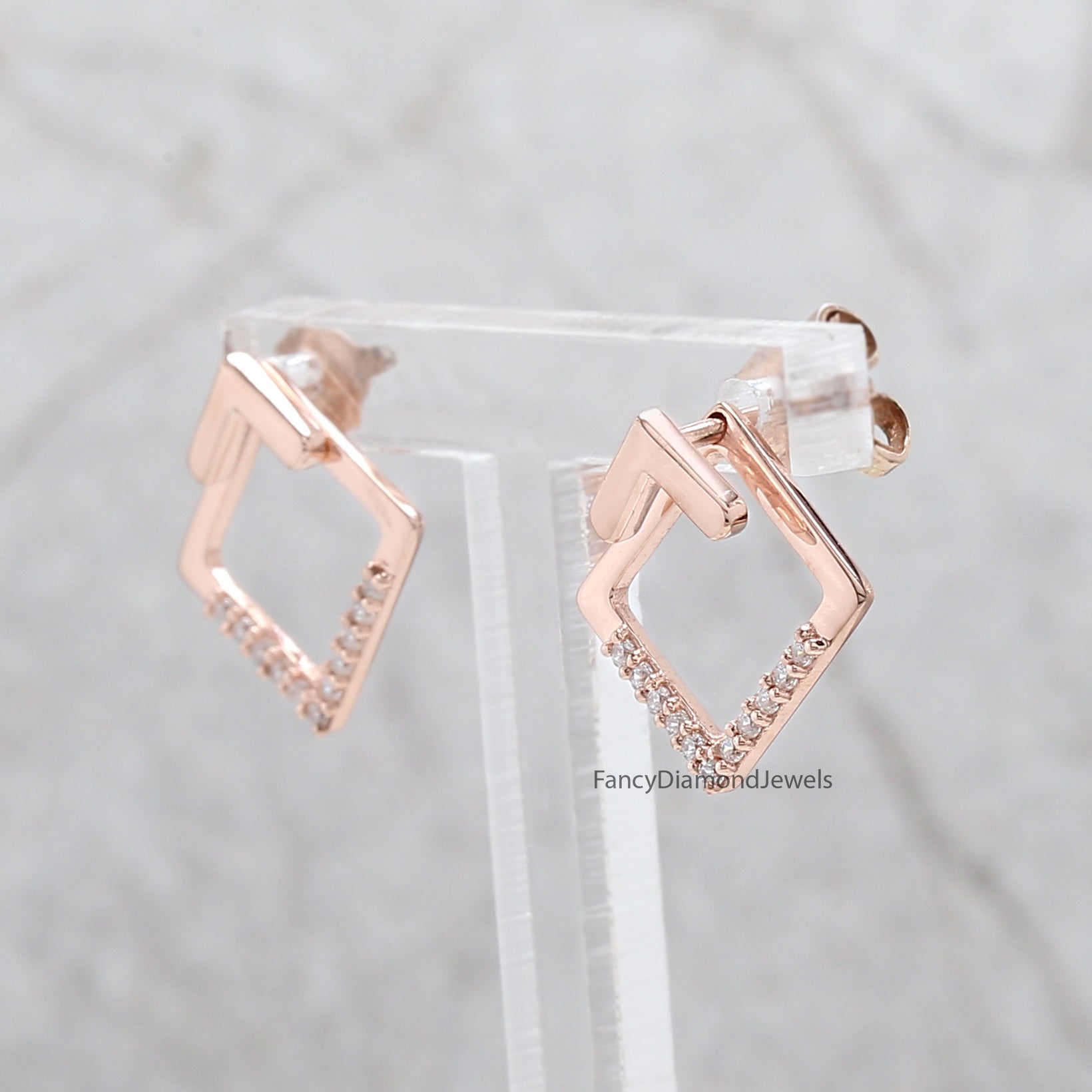 Round White Color Diamond Earring Engagement Wedding Gift Earring 14K Solid Rose White Yellow Gold Earring 0.11 CT KD1077