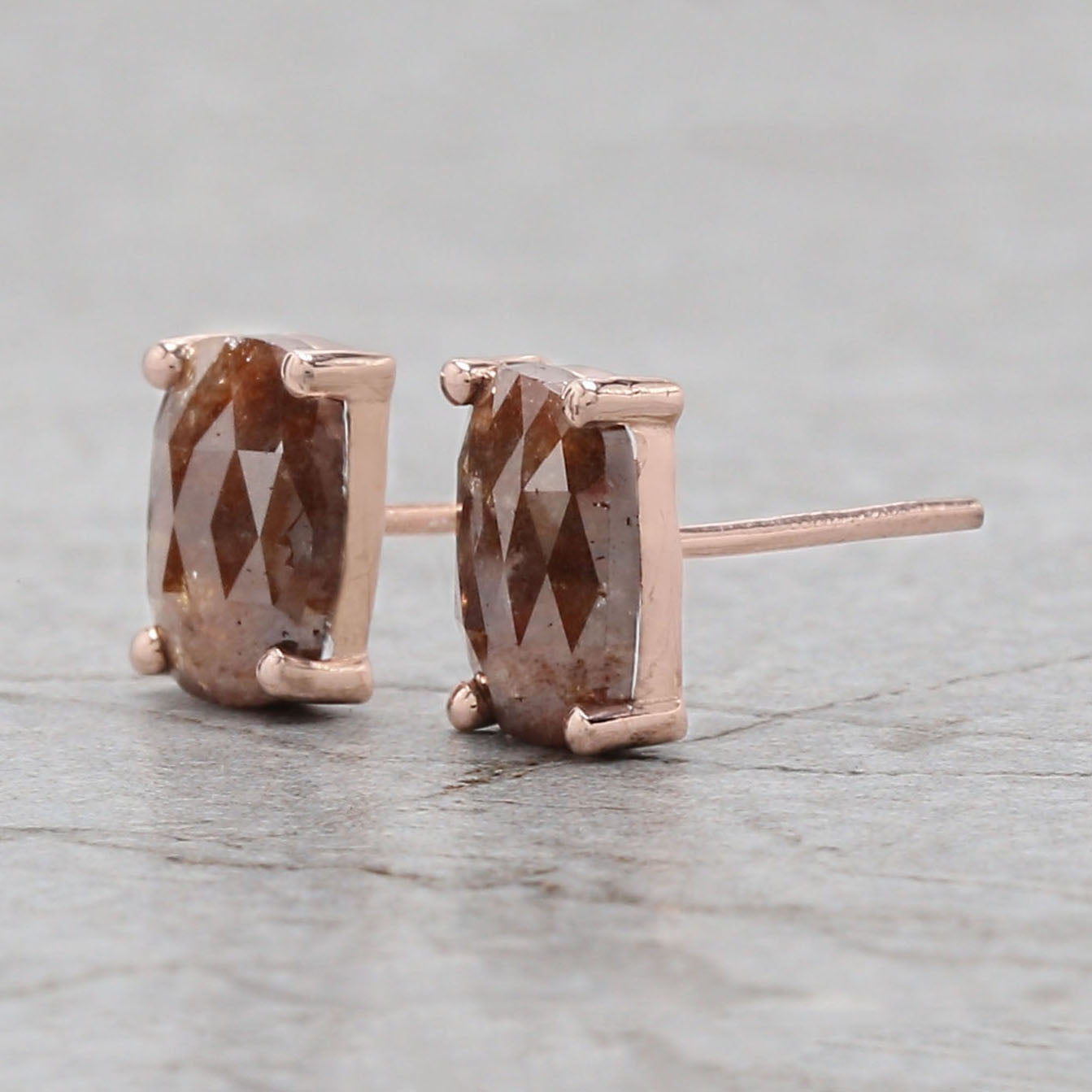 Cushion Brown Color Diamond Earring Engagement Wedding Gift Earring 14K Solid Rose White Yellow Gold Earring 2.49 CT KDN8224