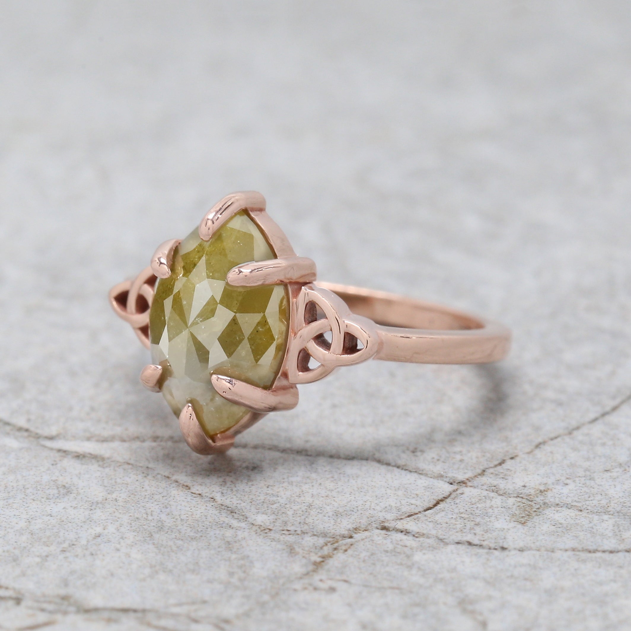 Marquise Shape Yellow Color Diamond Ring 3.06 Ct 11.60 MM Marquise Cut Diamond Ring 14K Rose Gold Silver Engagement Ring Gift For Her QL6773