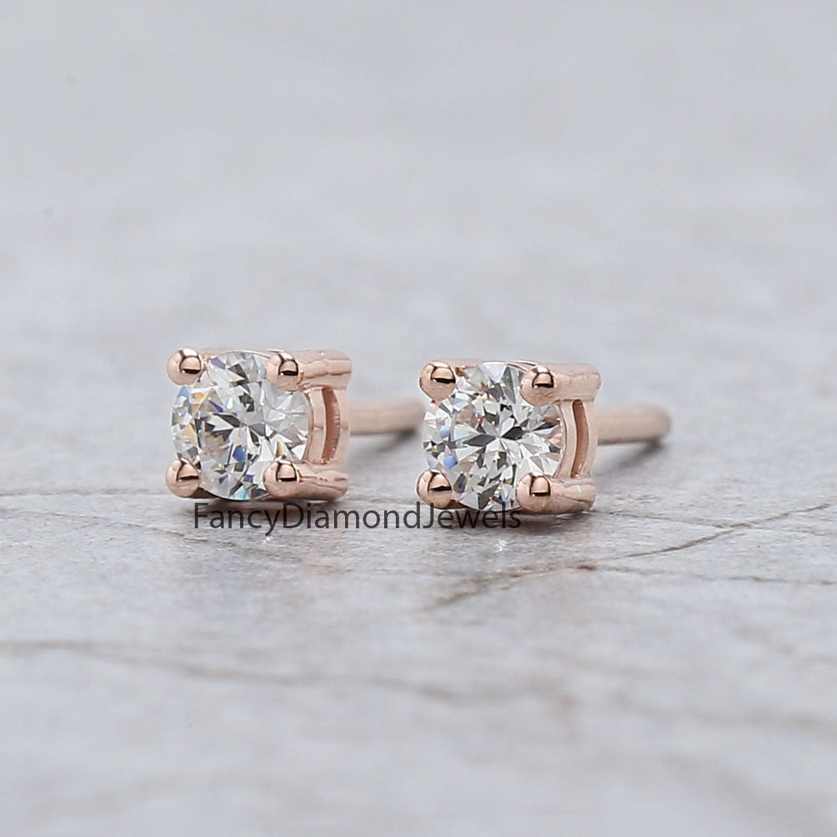 Round White Color Diamond Earring Engagement Wedding Gift Earring 14K Solid Rose White Yellow Gold Earring 0.34 CT KD999