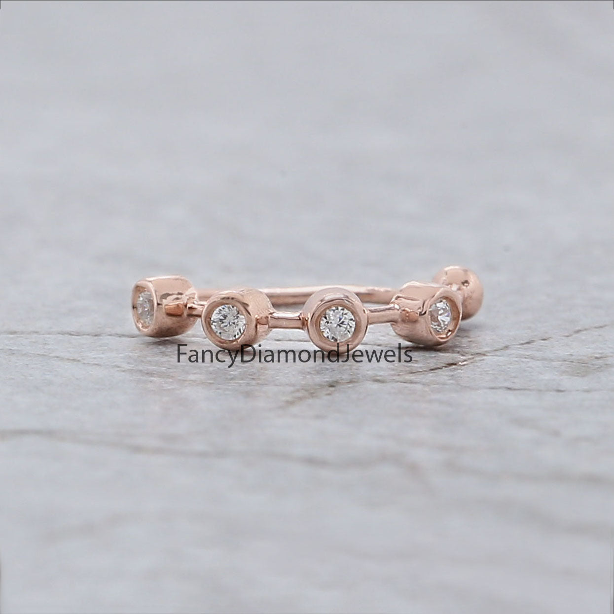 Natural White Round Diamond Nose Rings Engagement Wedding Gift Nose Ring 14K Solid Rose White Yellow Gold Nose Ring 0.03 CT KD980