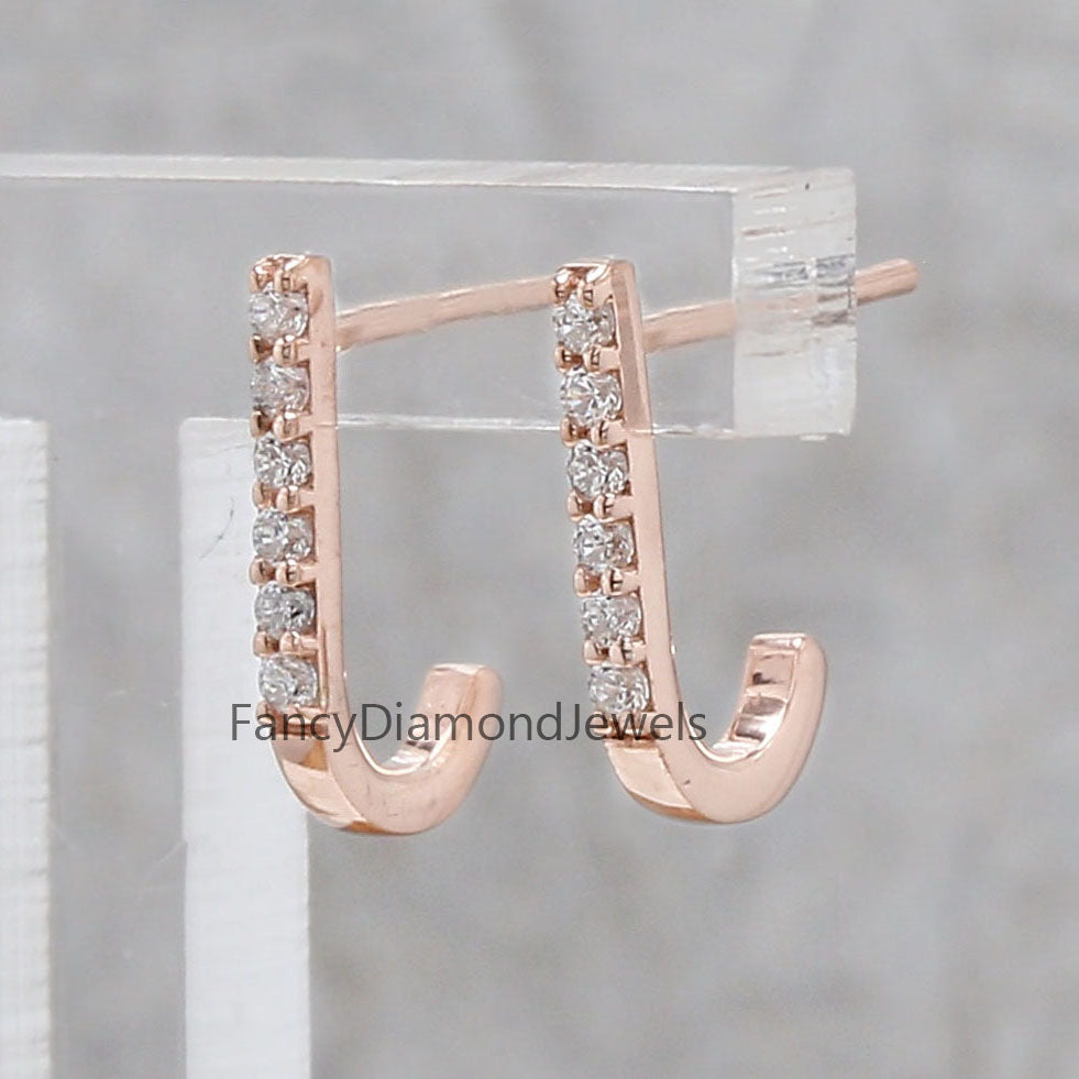 Round White Color Diamond Earring Engagement Wedding Gift Earring 14K Solid Rose White Yellow Gold Earring 0.08 CT KD1032