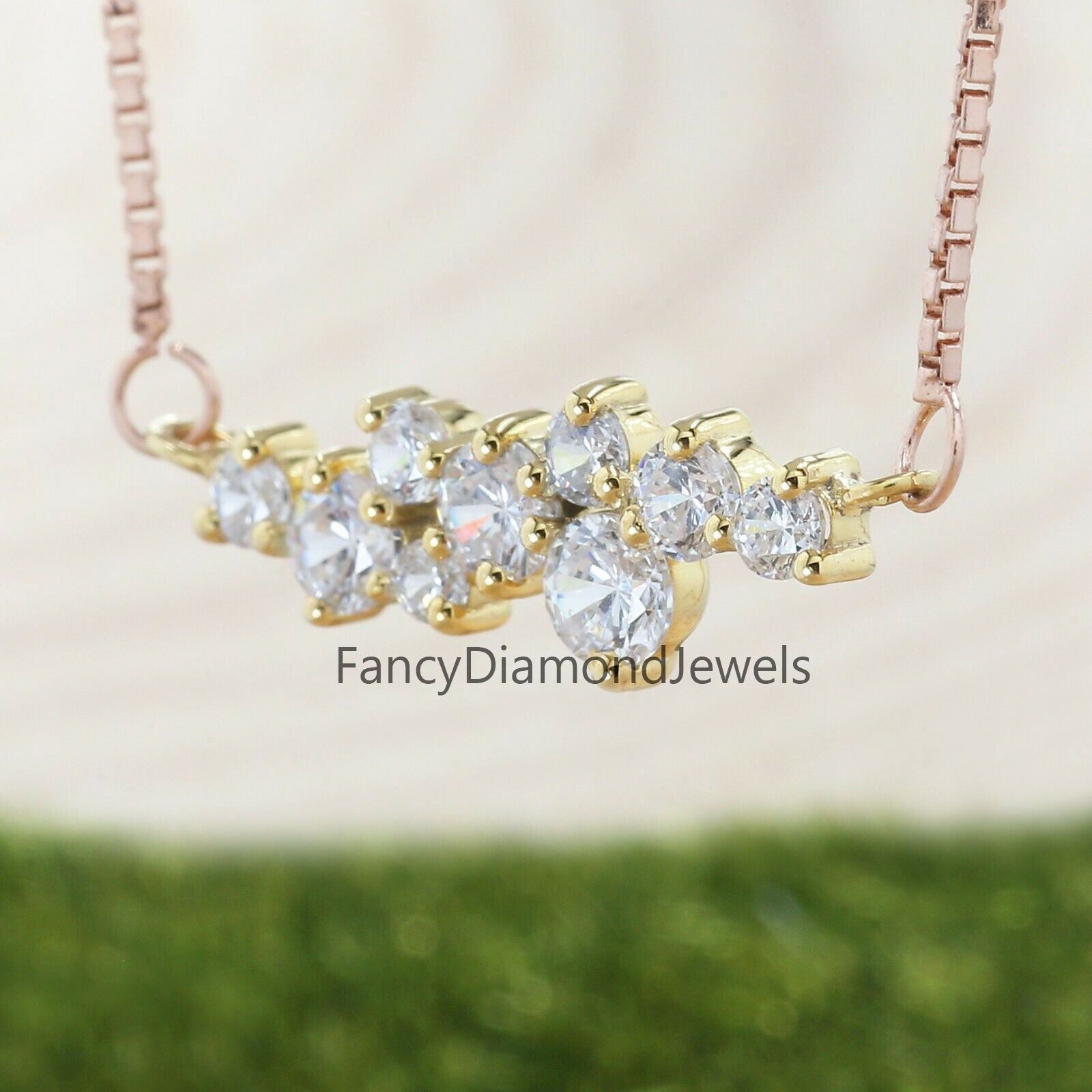 Round Brilliant Cut White Diamond Pendant, Round Unique Diamond Pendant, Dangling Diamond Pendant, No Chain Including Only Pendant KD943