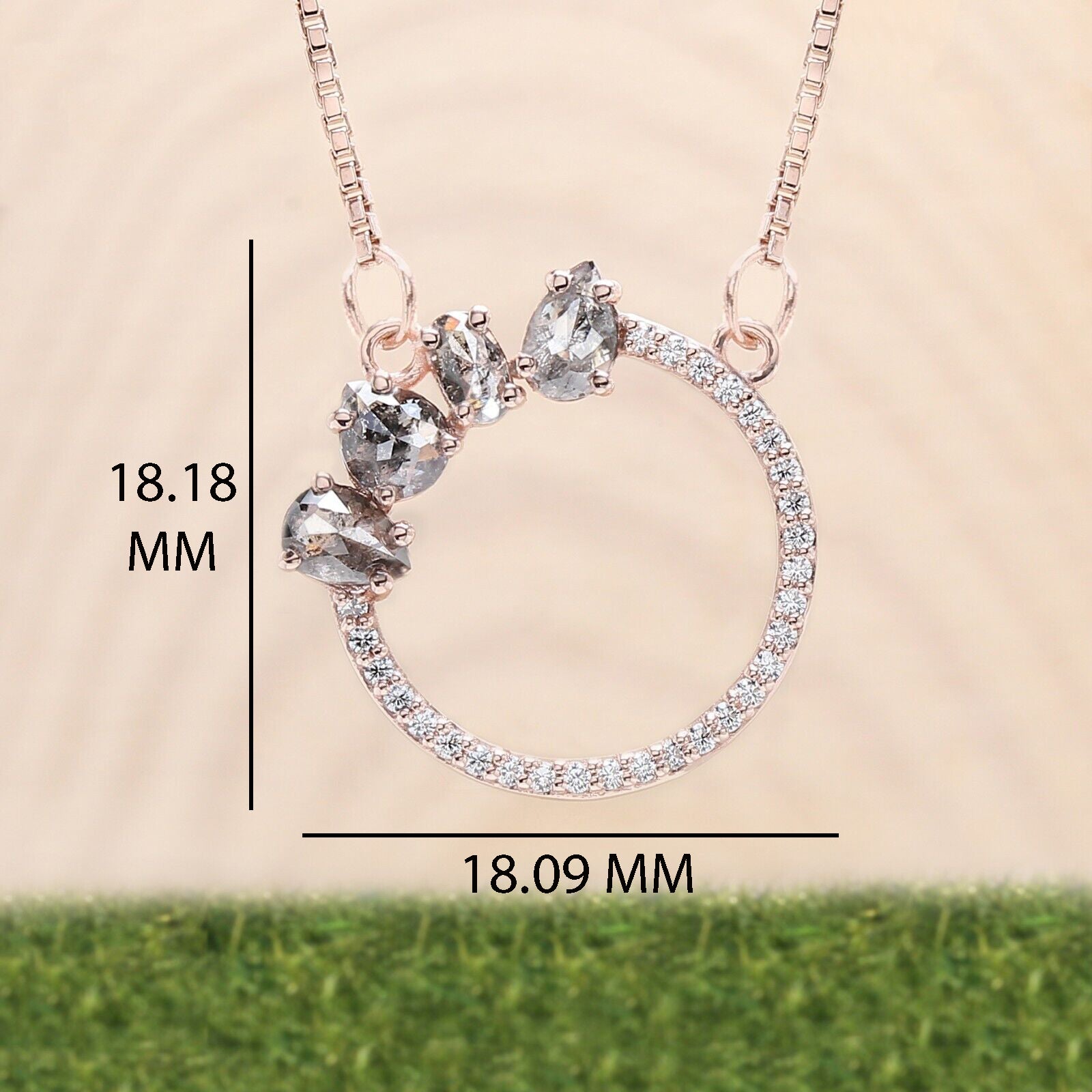 Mix Shape Salt And Pepper Diamond Pendant, Unique Diamond Pendant, Salt And Pepper Diamond Pendant, No Chain Including Only Pendant KDL1973