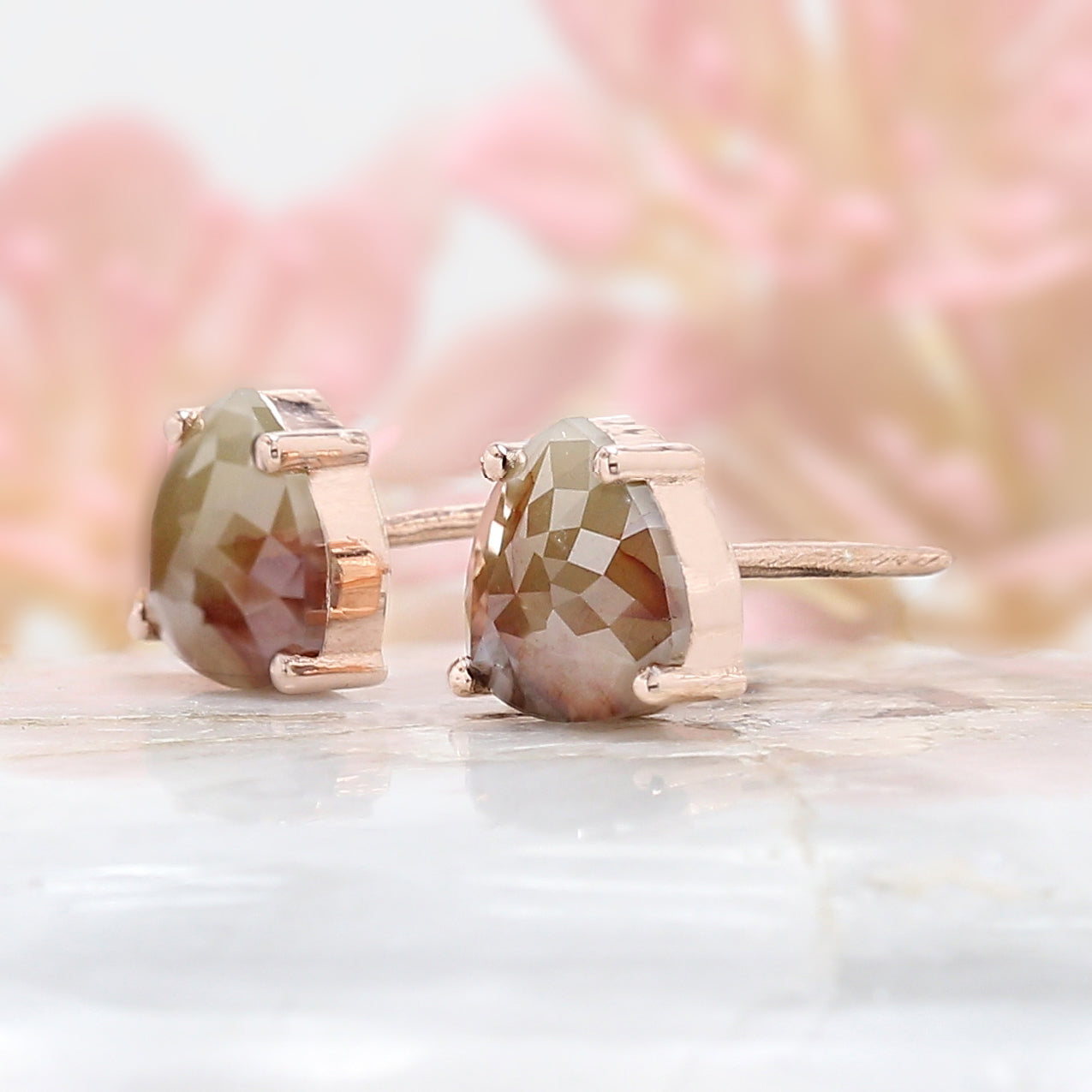 Pear Yellow Brown Color Diamond Earring Engagement Wedding Gift Earring 14K Solid Rose White Yellow Gold Earring 1.85 CT KDN6993