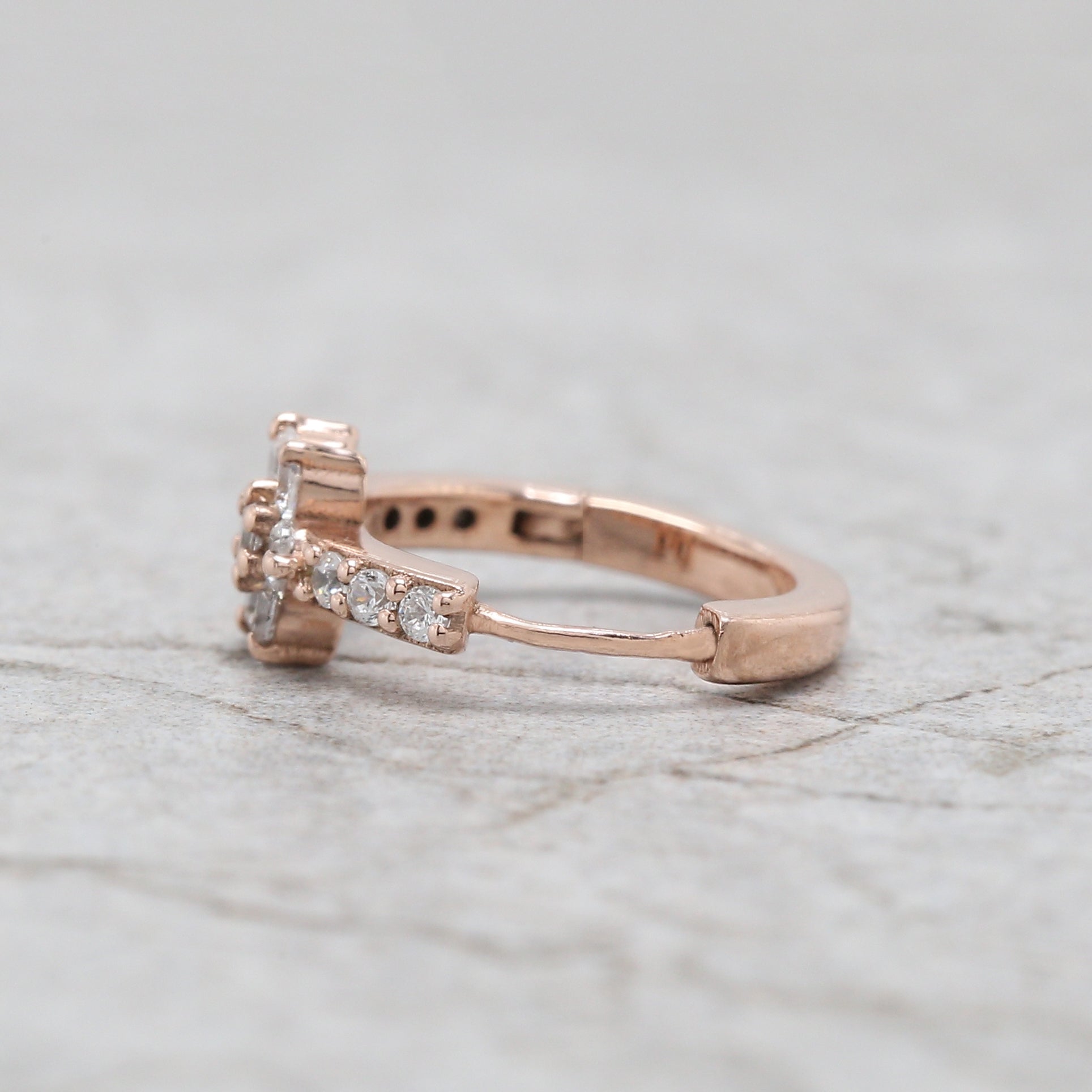 Natural White Round Diamond Nose Rings Engagement Wedding Gift Nose Ring 14K Solid Rose White Yellow Gold Nose Ring 0.16 CT KD951