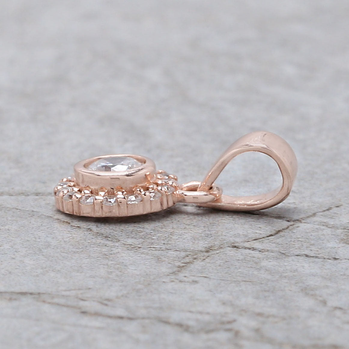 Round Brilliant Cut White Color Diamond Pendant Engagement Wedding Gift Pendant 14K Solid Rose White Yellow Gold Pendant 0.26 CT KD1004