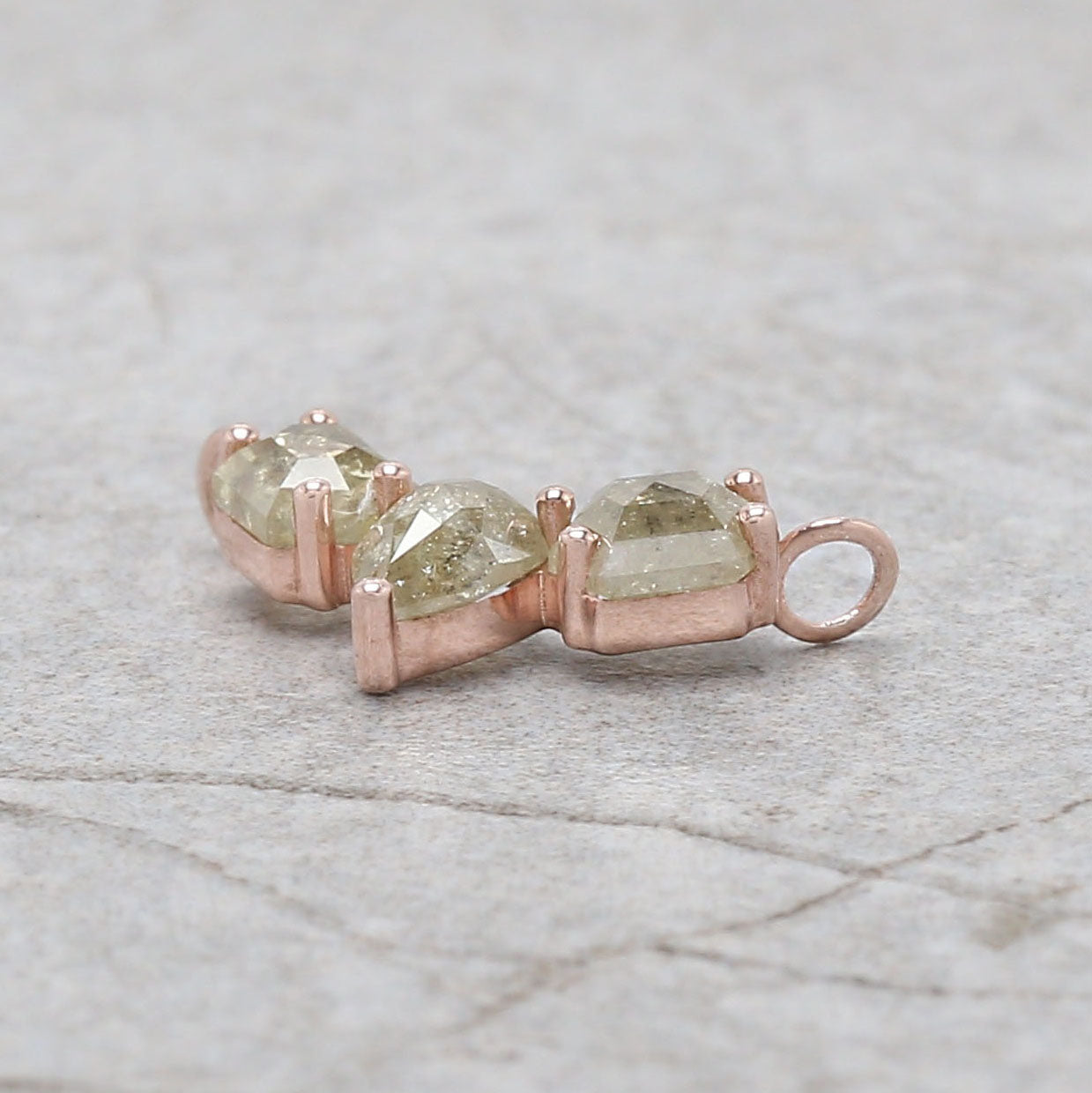 Mix Shape Grey Diamond Pendant Engagement Wedding Gift Pendant 14K Solid Rose White Yellow Gold Pendant 1.12 CT KDN1232