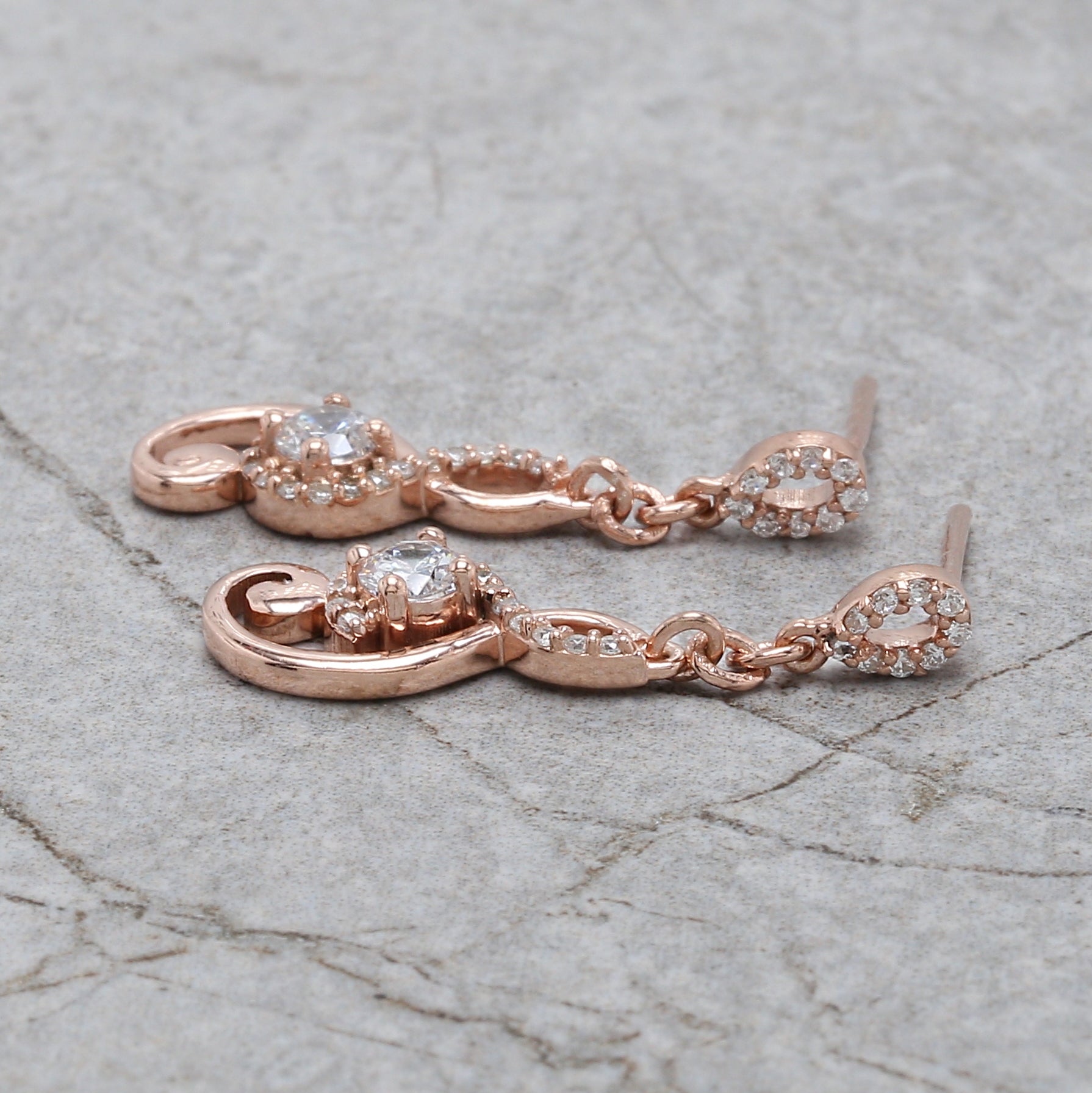 Round White Color Diamond Earring Engagement Wedding Gift Earring 14K Solid Rose White Yellow Gold Earring 0.58 CT KD1006