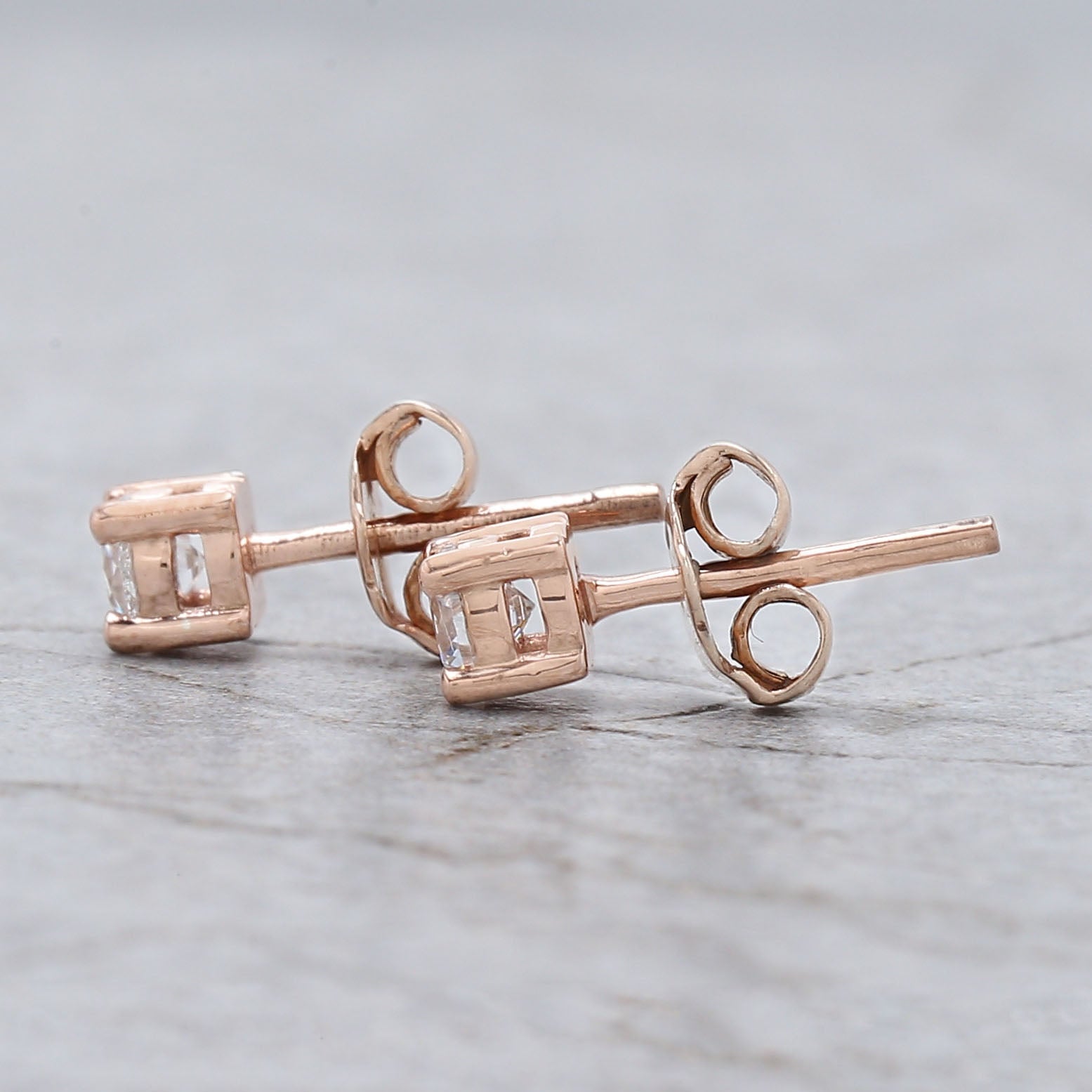 Round White Color Diamond Earring Engagement Wedding Gift Earring 14K Solid Rose White Yellow Gold Earring 0.34 CT KD999