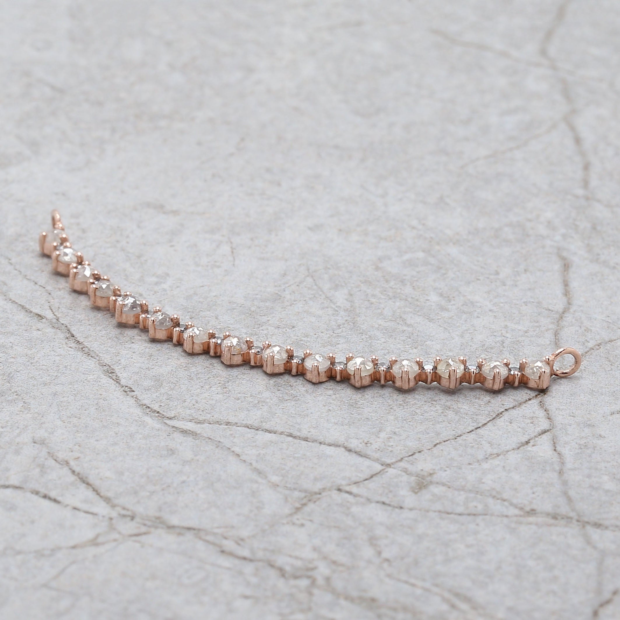 Round Rose Cut Salt And Pepper Diamond Pendant, Unique Diamond Pendant, Dangling Diamond Pendant, No Chain Including Only Pendant KD1092